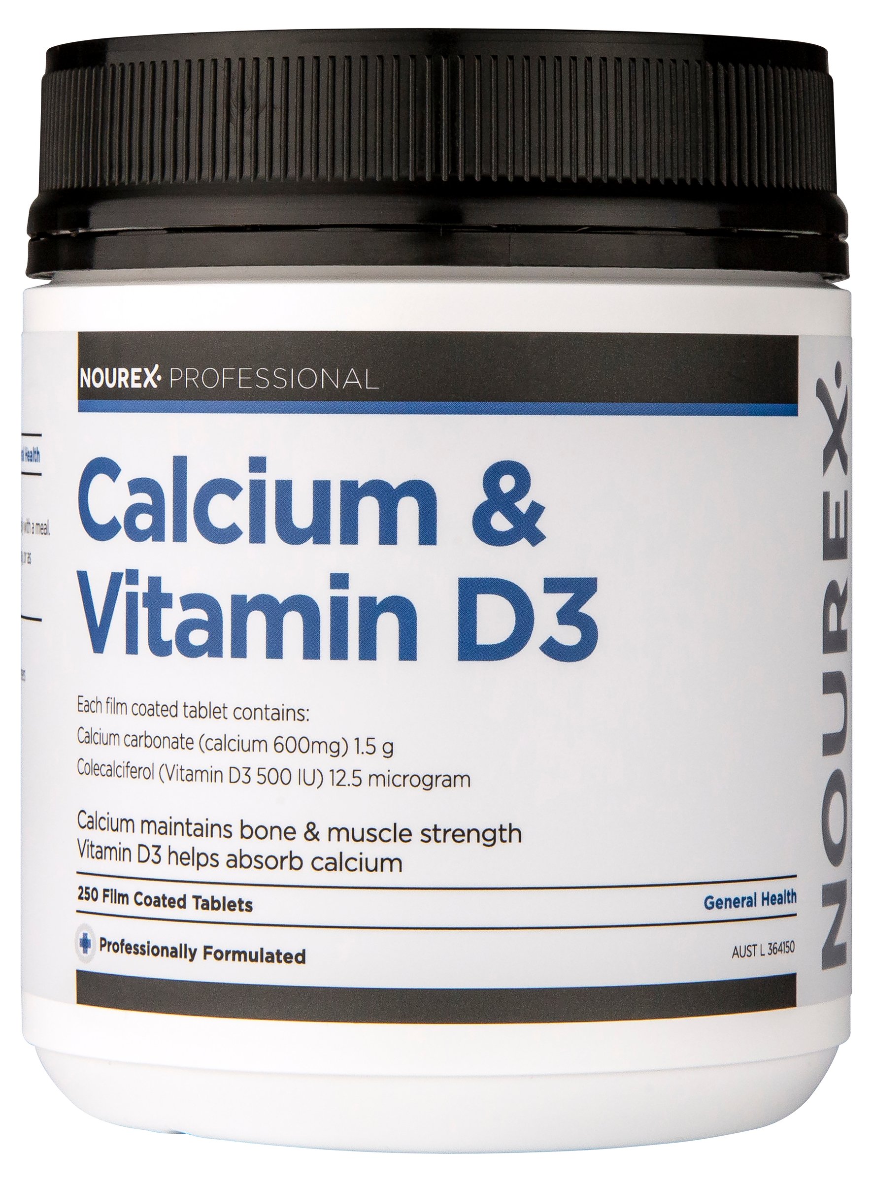 Nourex Professional Calcium & Vitamin D3 - 250 tablets - Image 1