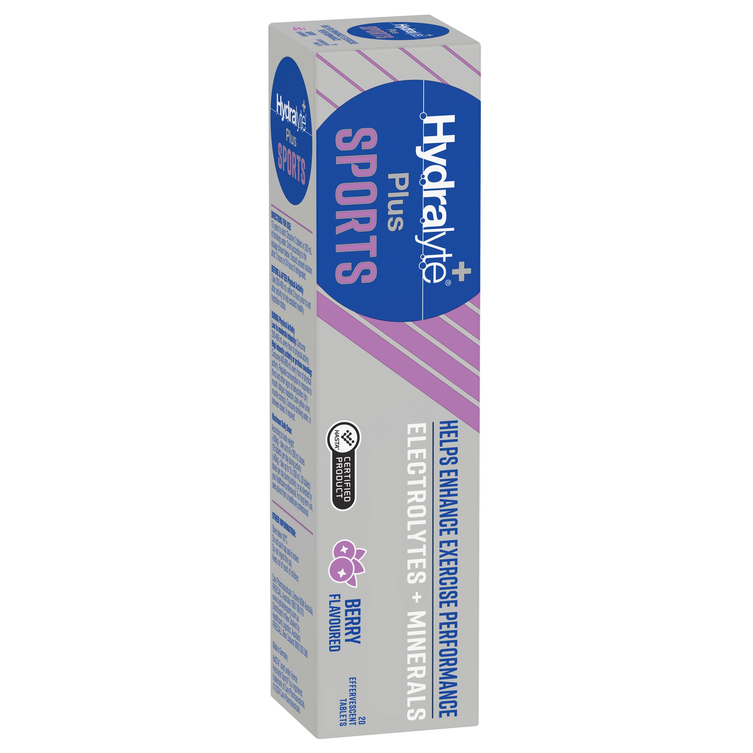 Hydralyte Plus Sports Effervescent Berry 20 tablets - Image 12