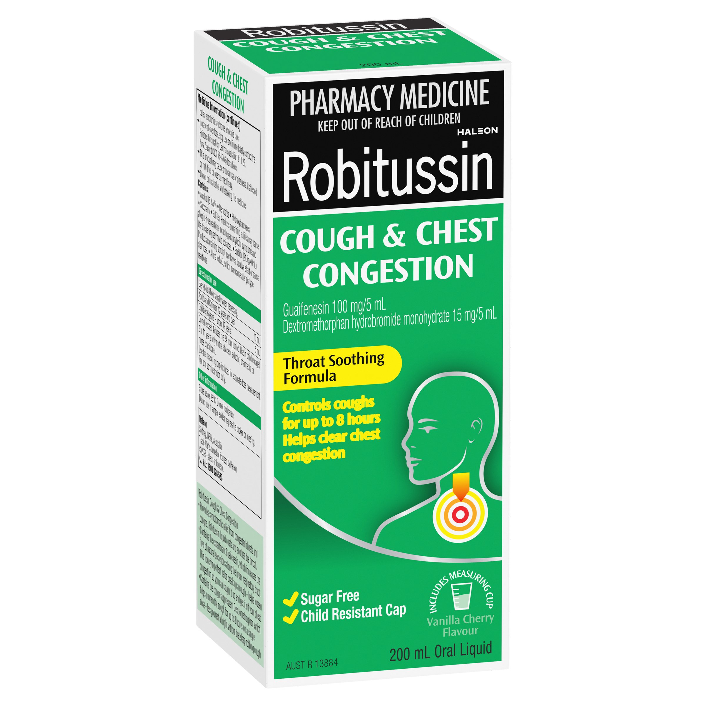 Robitussin Cough & Chest Congestion Oral Liquid Vanilla Cherry Flavour 200ml - Image 5