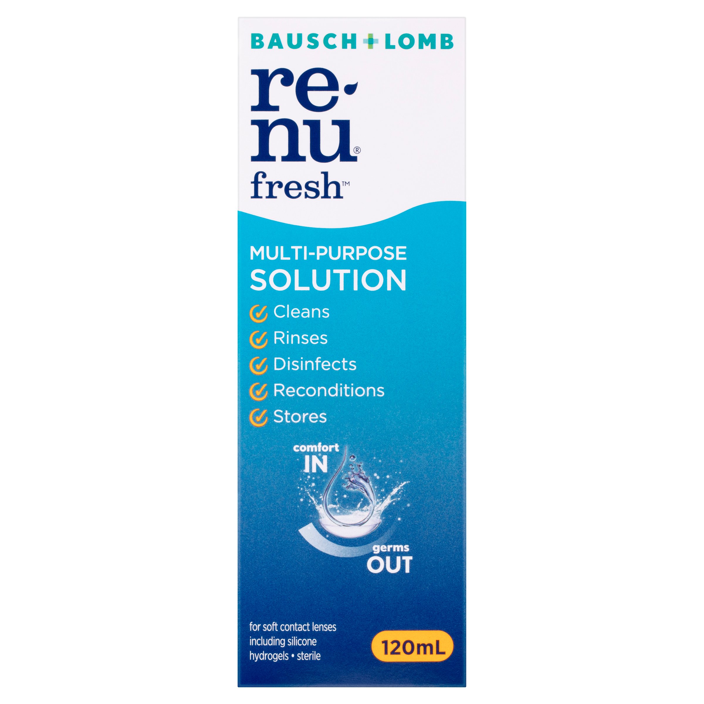 Bausch & Lomb Renu Fresh Multi Purpose Solution Contact Lense 120ml - Image 1