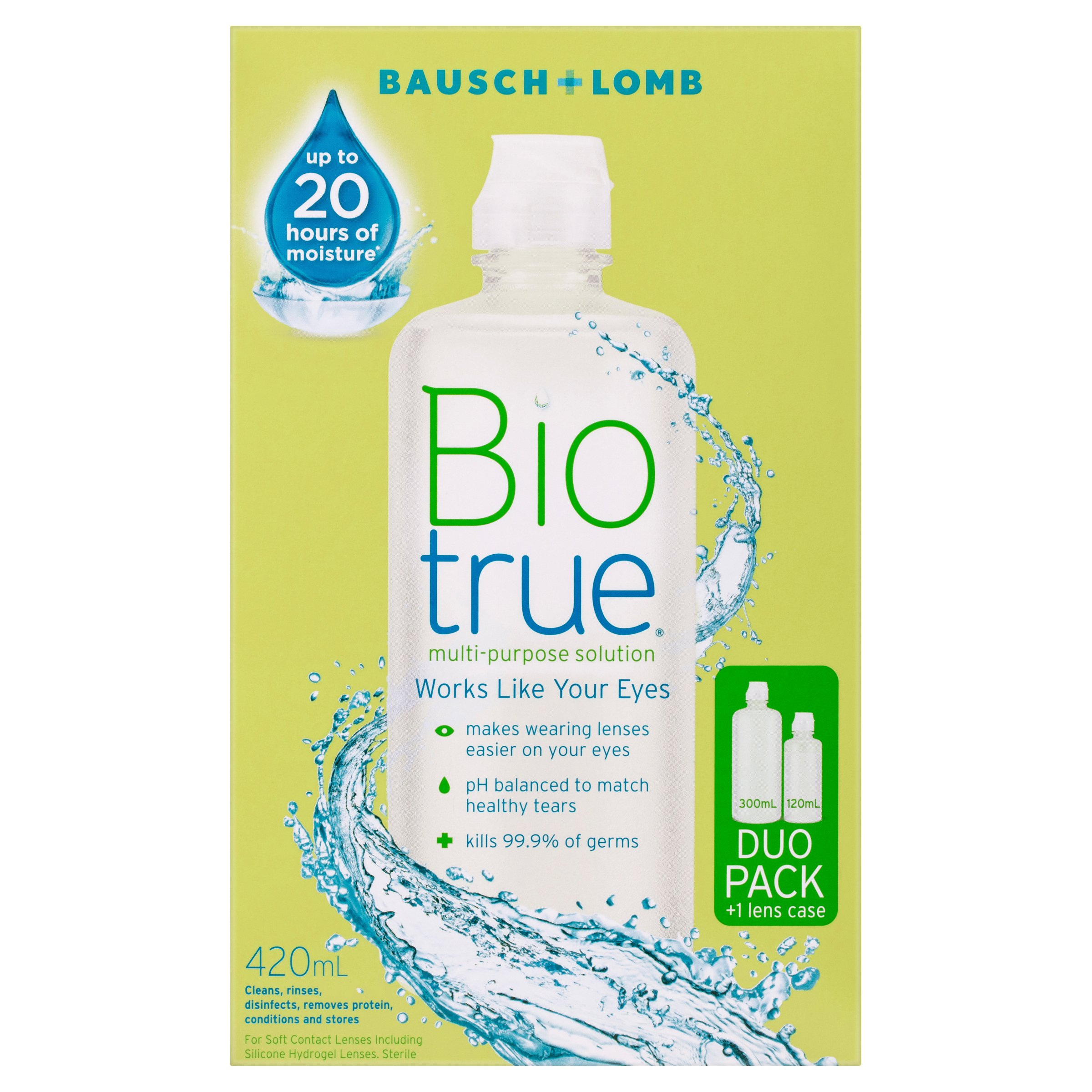 Bausch & Lomb Biotrue Multi Purpose Solution Duo Pack (300ml+120ml) 420ml - Image 2