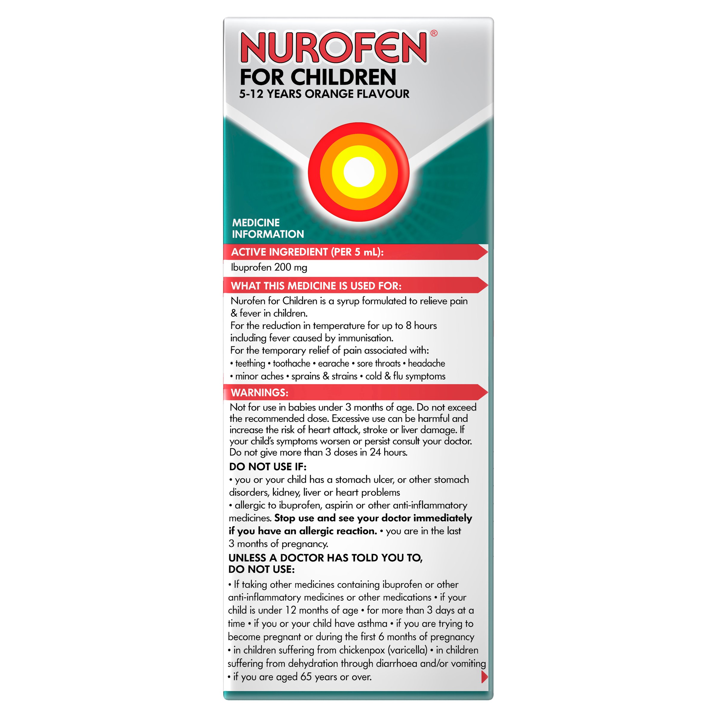 Nurofen For Children 5-12 Years Orange 200ml - Image 2
