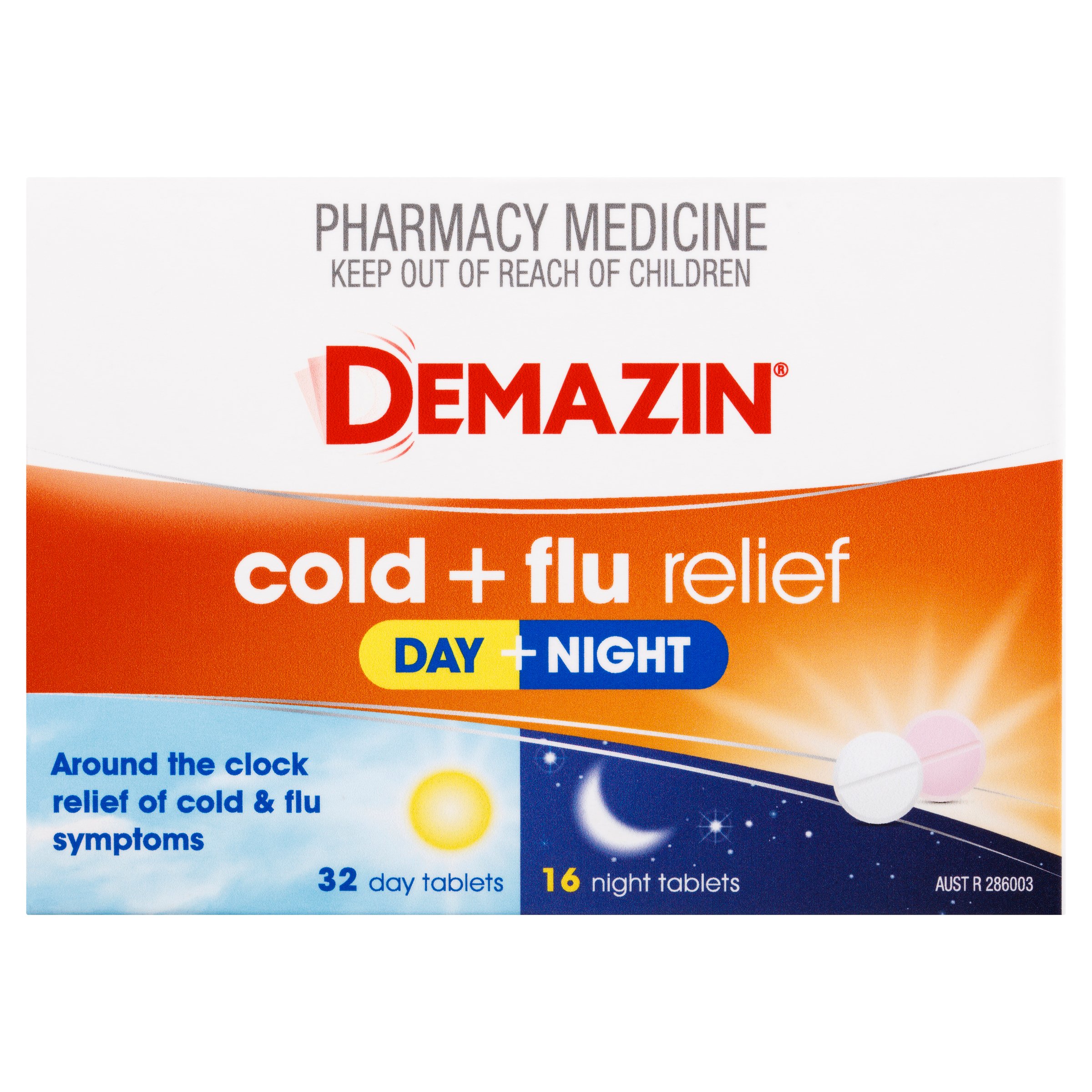 Demazin PE Multi Action Cold & Flu Relief Day & Night 48 tablets - Image 1