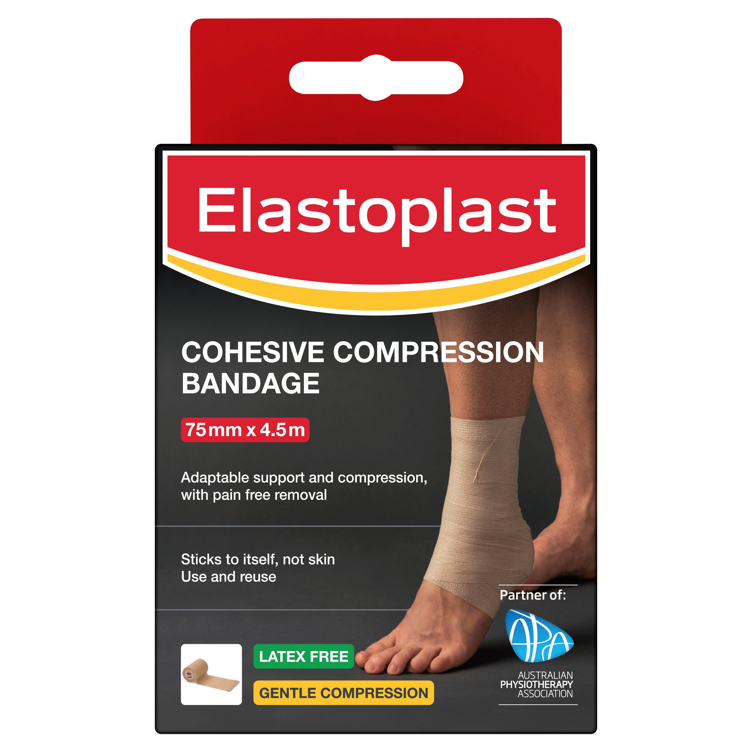 Elastoplast Sport Cohesive Bandage Flesh Tan 7.5cm X 4.5m 1 roll - Image 1