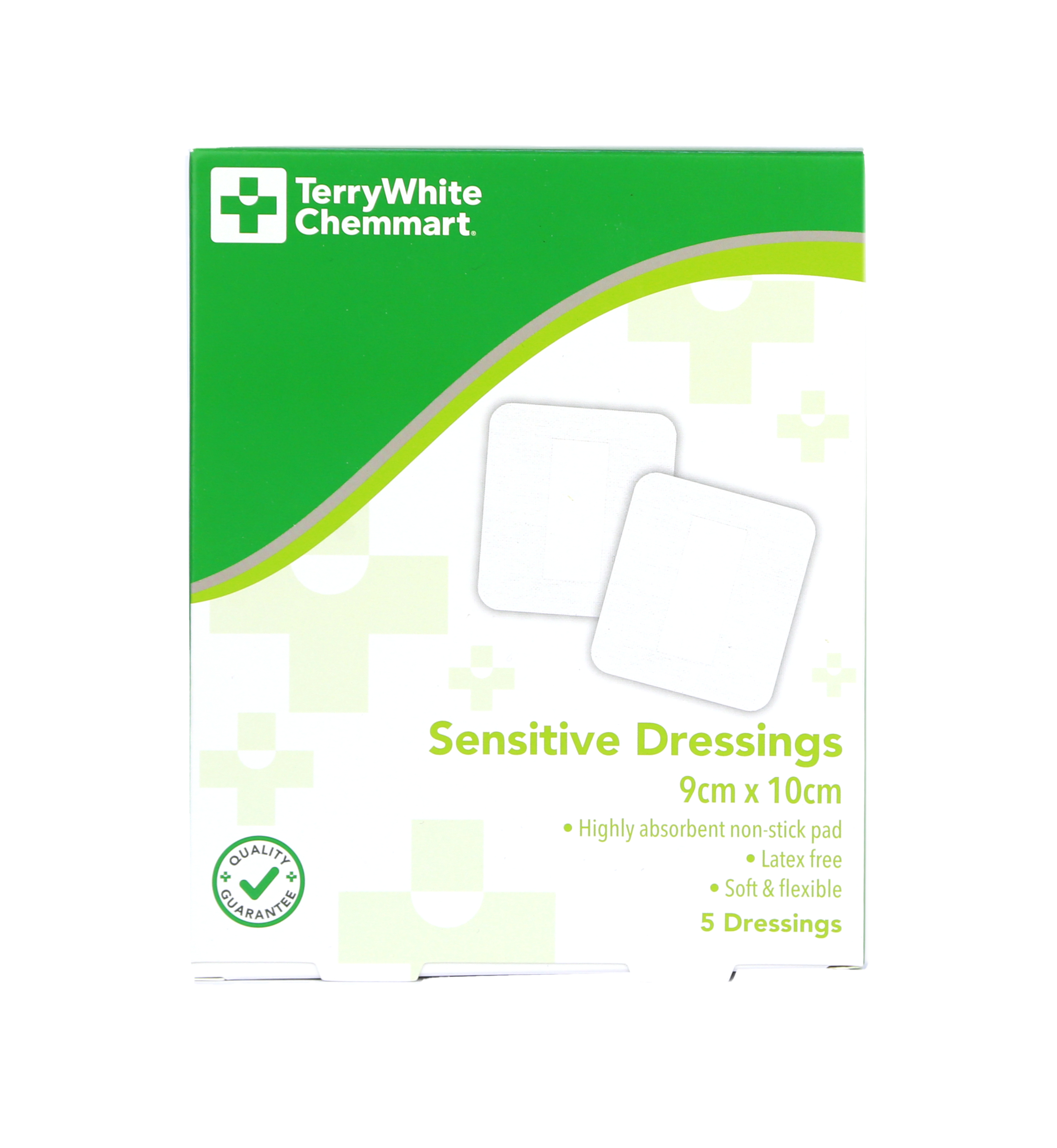 TerryWhite Chemmart Sensitive Dressing 9cm X 10cm - 5 pack