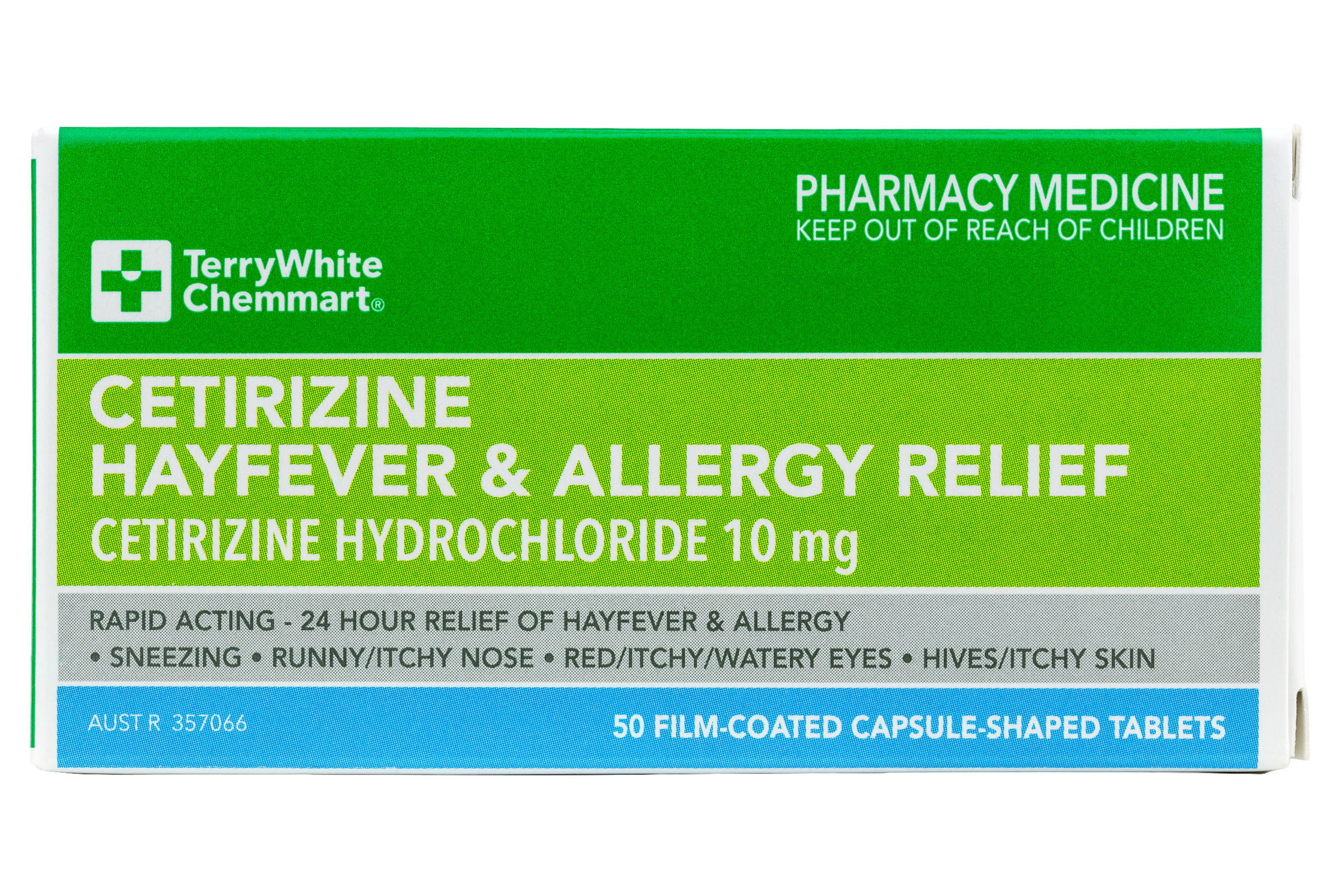 TerryWhite Chemmart Cetirizine Hay Fever & Allergy Relief 50 tablets