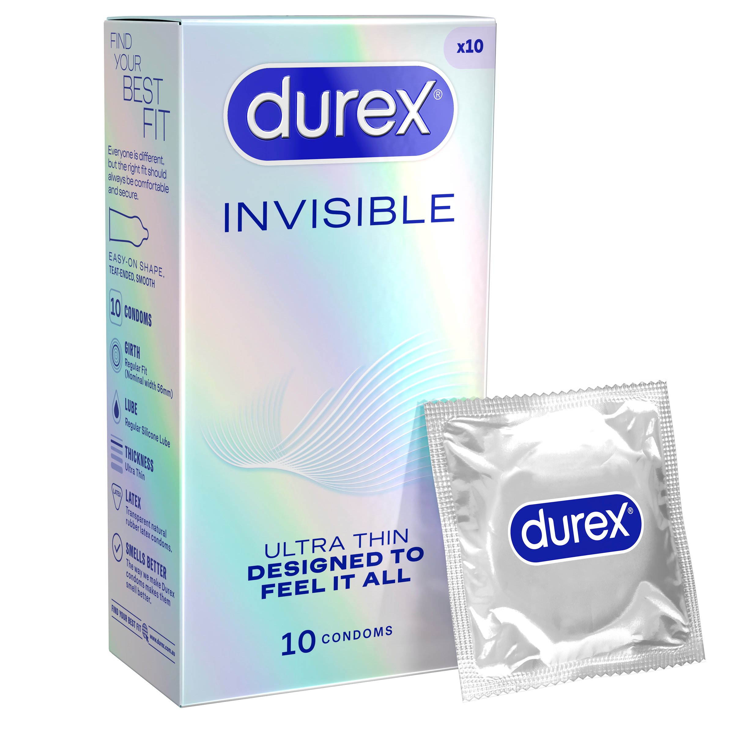 Durex Invisible Ultra Thin Regular Fit Condoms 10 pack - Image 10