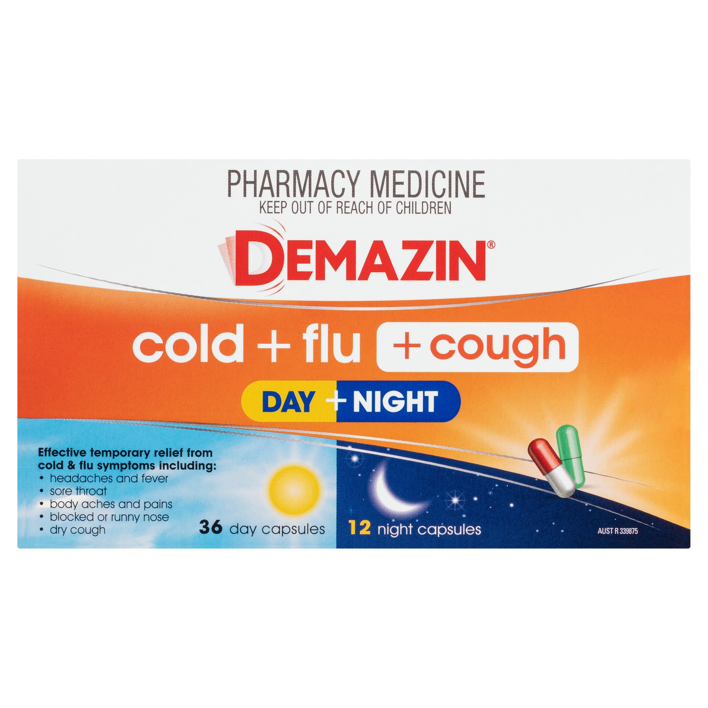 Demazin Cold & Flu + Cough Day/Night 48 capsules - Image 6