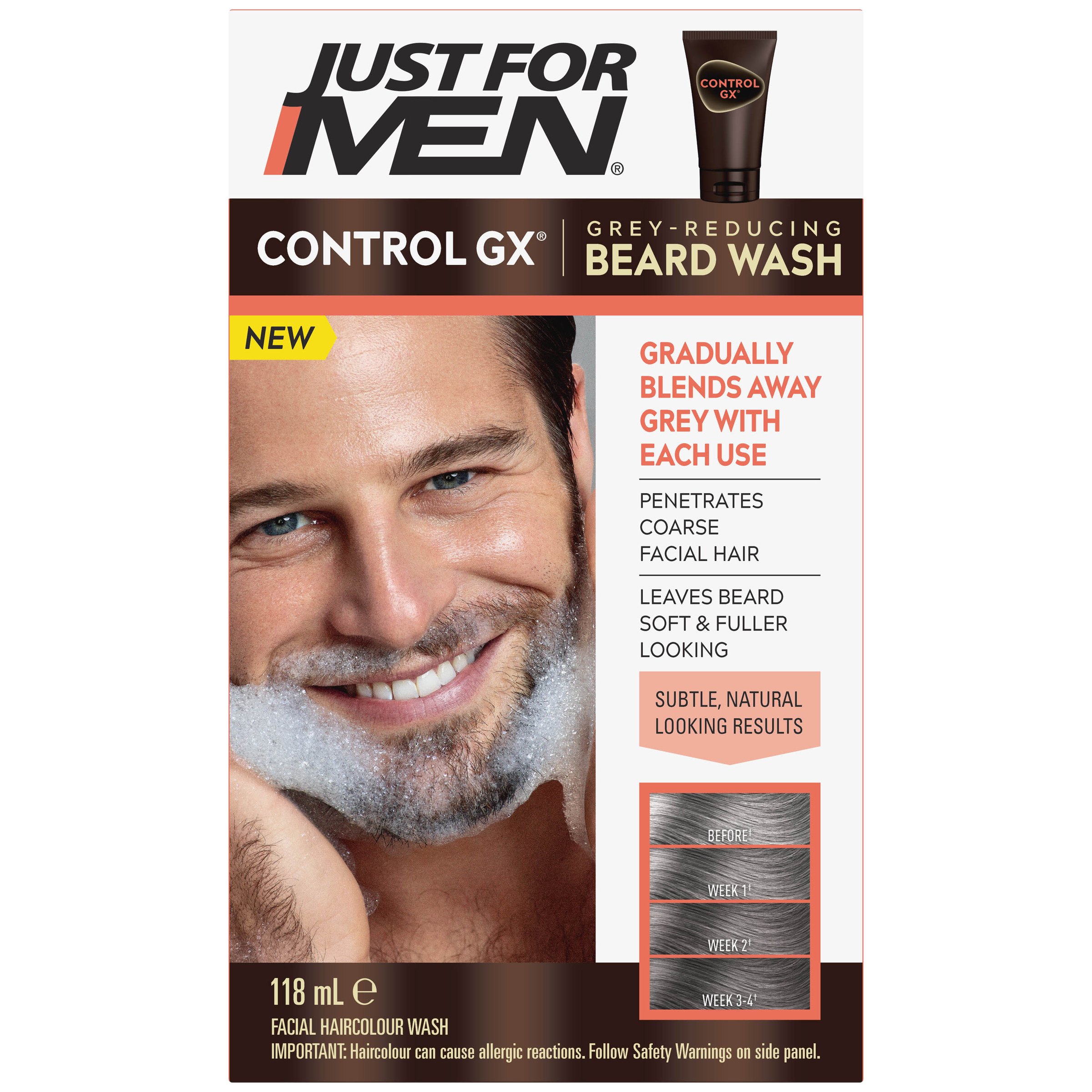 Just For Men Control GX Beard Wash 118ml - Image 1