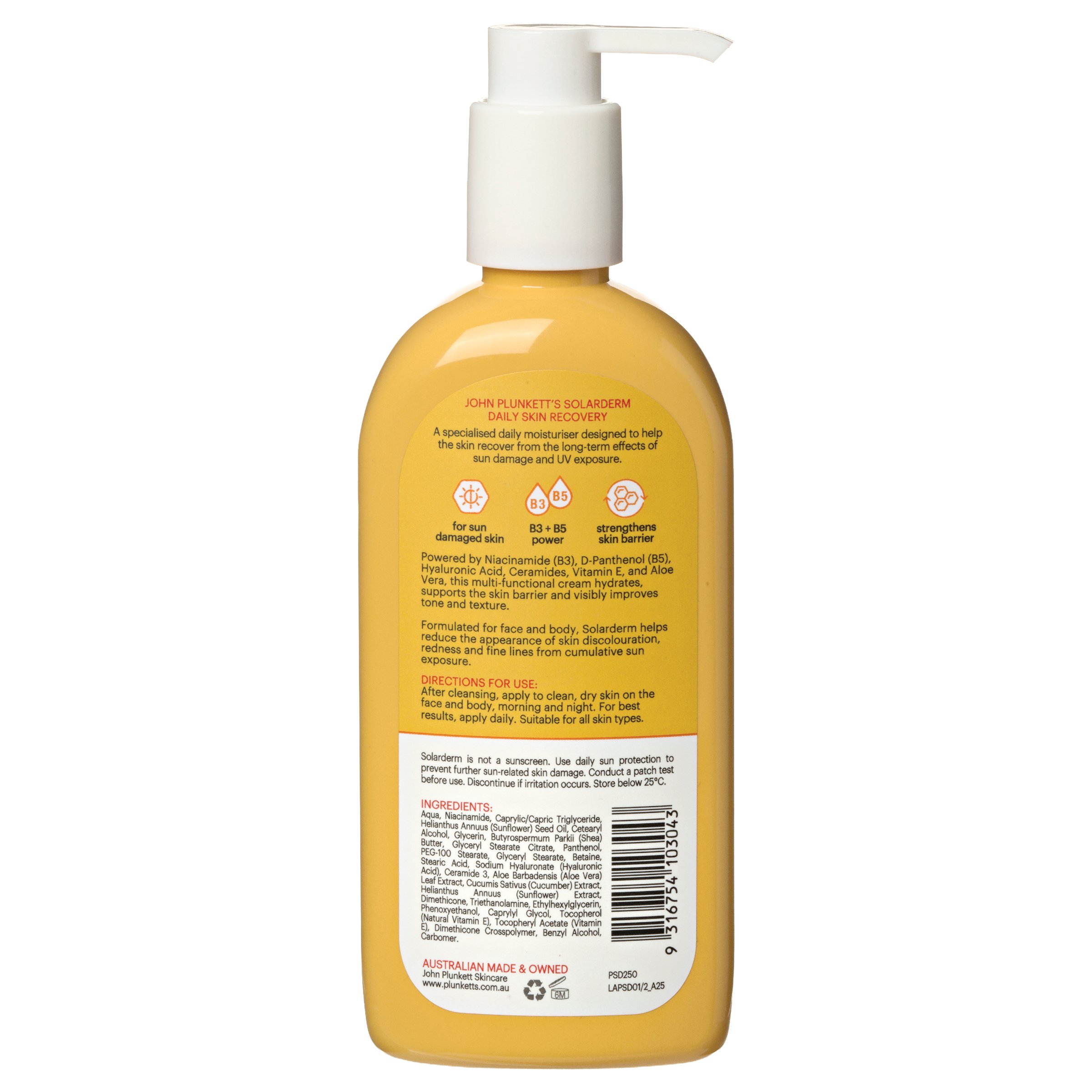 John Plunkett's Solarderm Face & Body Recovery Cream 250ml - Image 2