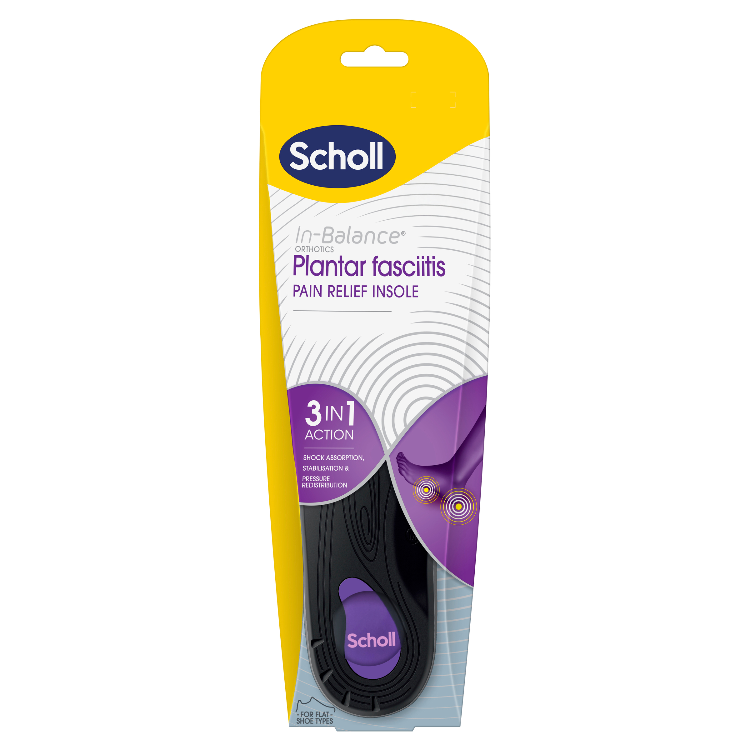 Scholl In Balance Pain Relief Plantar Fasciitis Orthotics - Medium 1 pair - Image 1