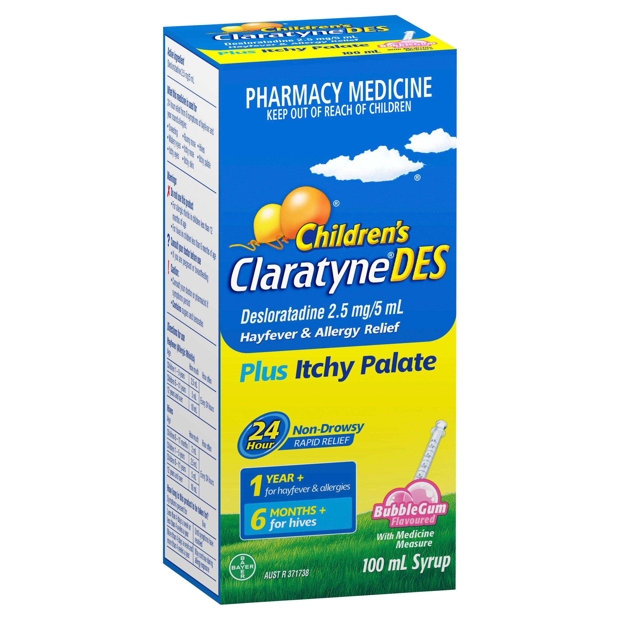 Claratyne Children Desloratadine Hayfever & Allergy Relief 100ml Syrup - Image 1