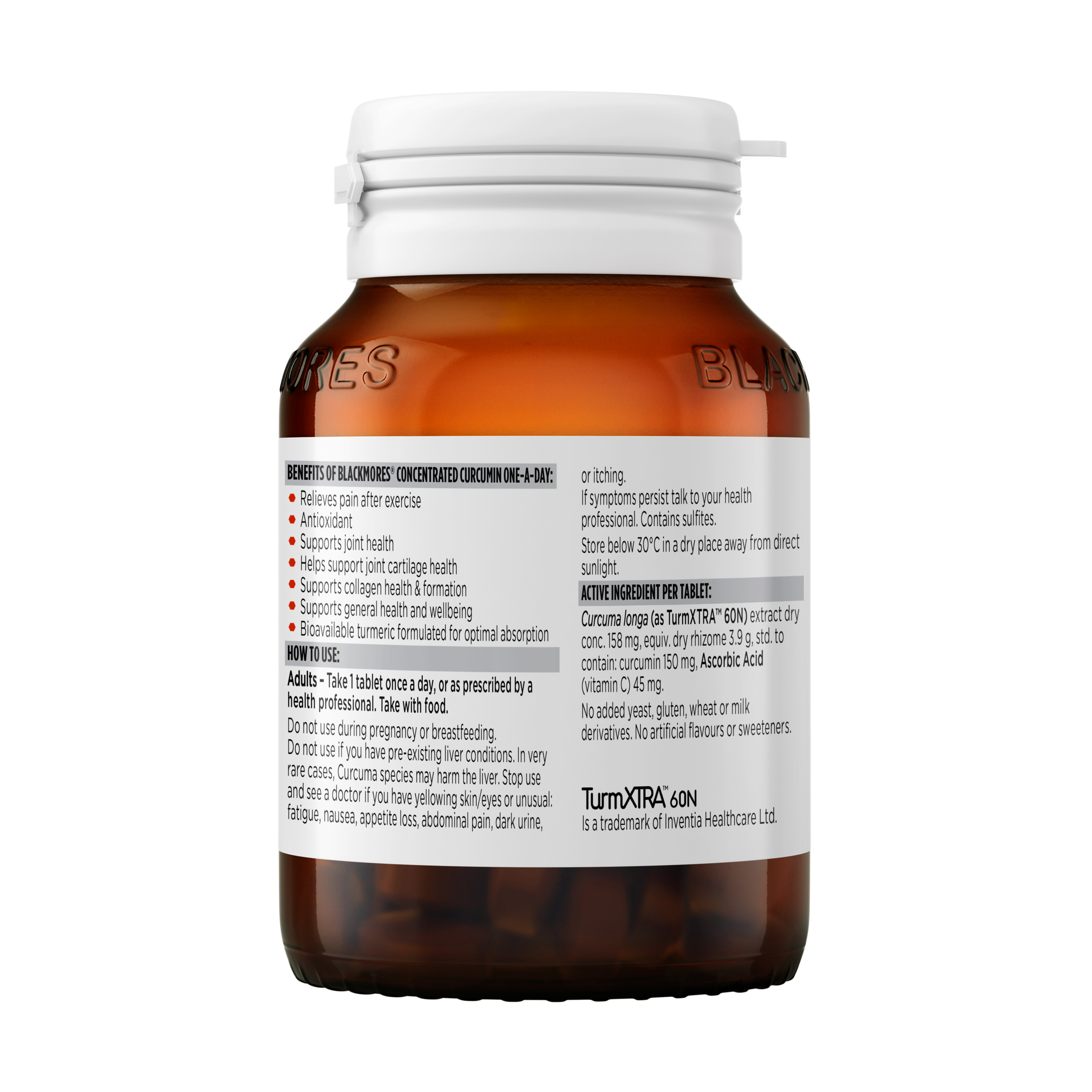 Blackmores Concentrated Curcumin One-A-Day 60 tablets - Image 2