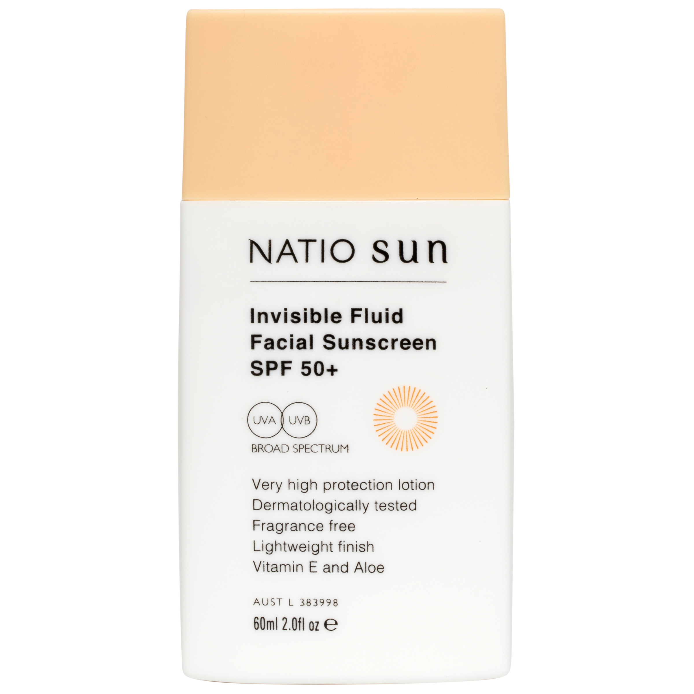 Natio Invisible Fluid Sunscreen SPF 50+ 60ml - Image 1