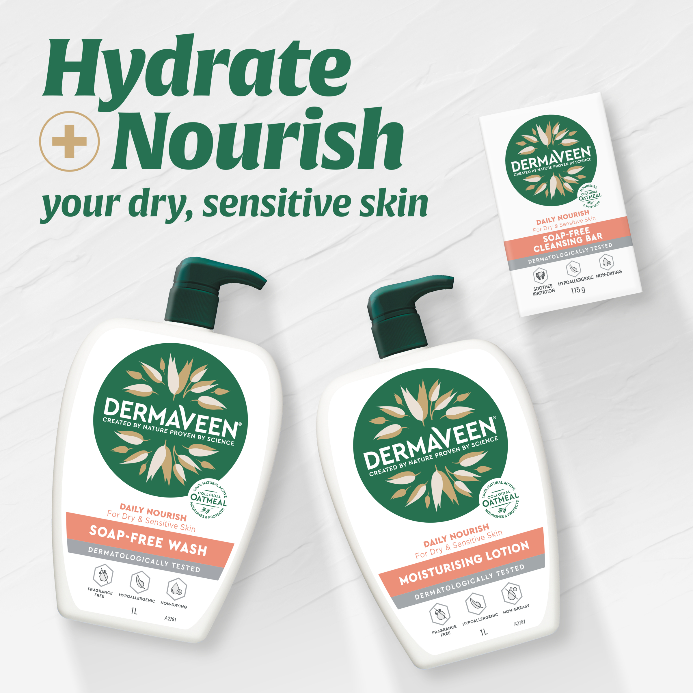 DermaVeen Daily Nourish Moisturising Lotion 1 litre - Image 6
