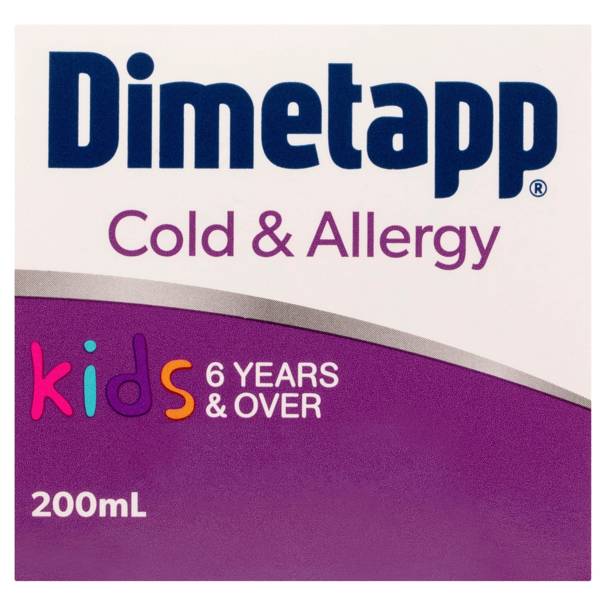 Dimetapp Kids 6 Years and Over Cold & Allergy Sugar Free Grape Flavour 200ml - Image 5