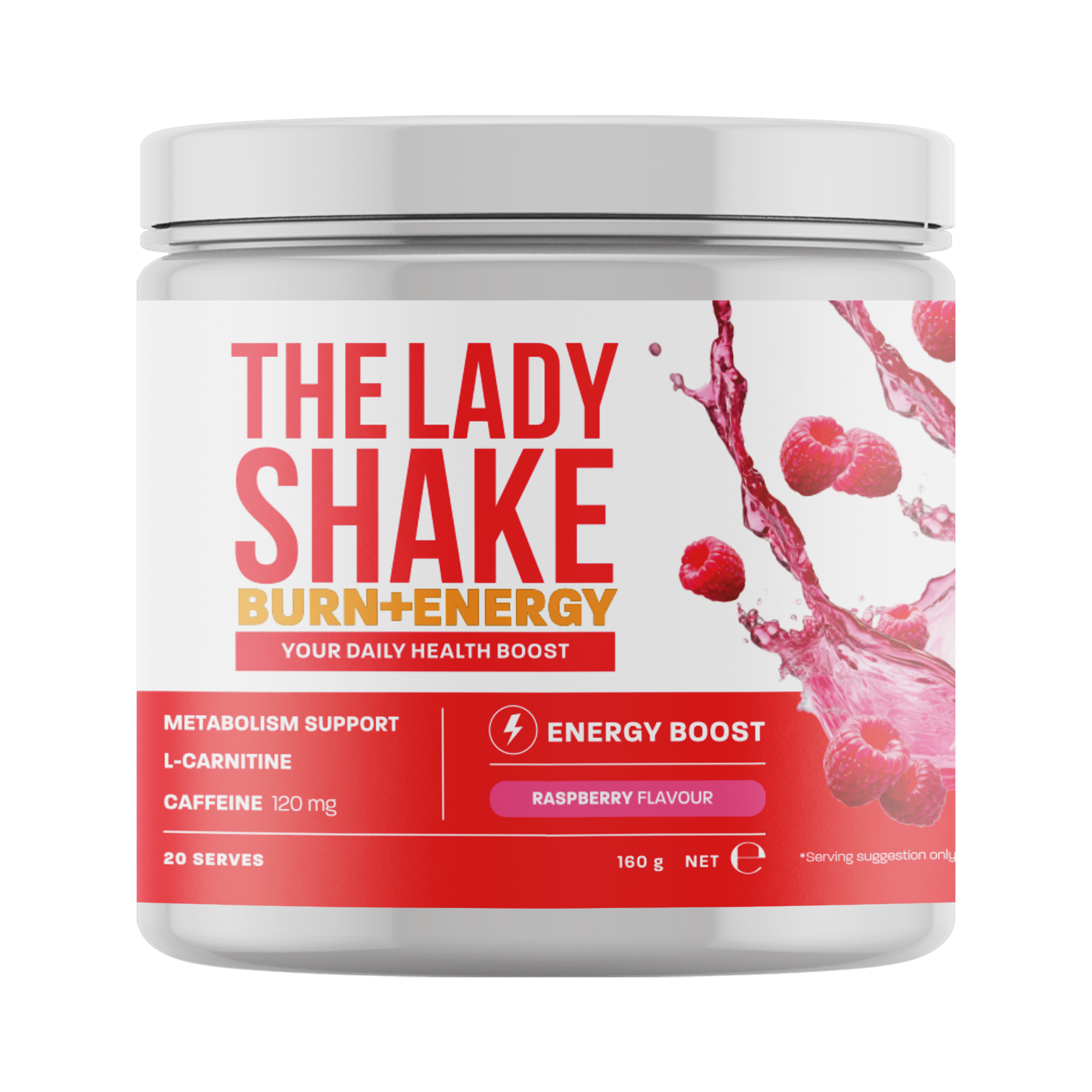 The Lady Shake Burn + Energy Raspberry 160g - Image 1