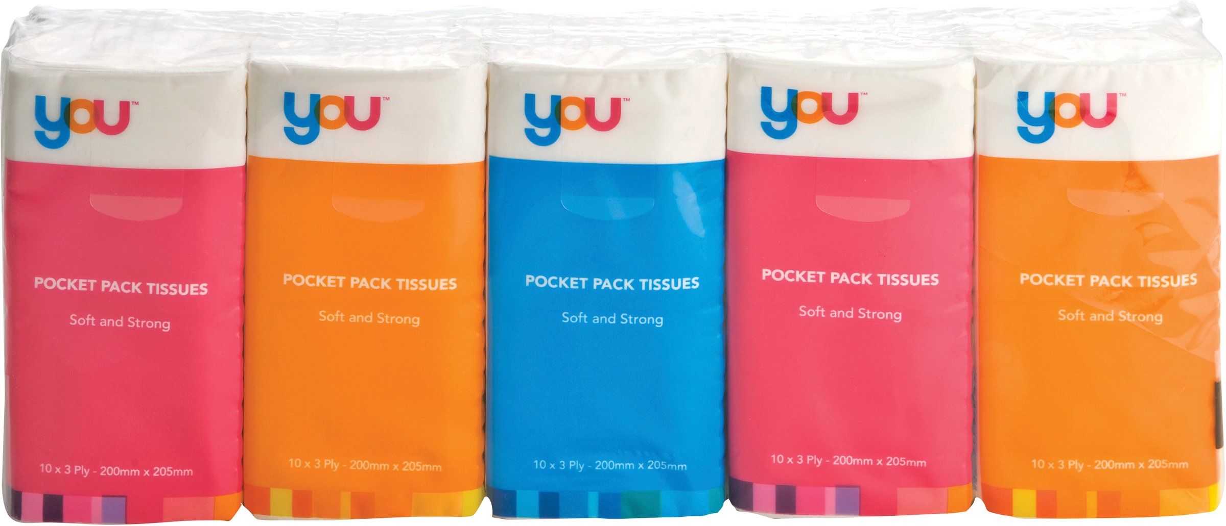 You Pocket Pack Tissues 3 Ply - 10 pack - Image 1
