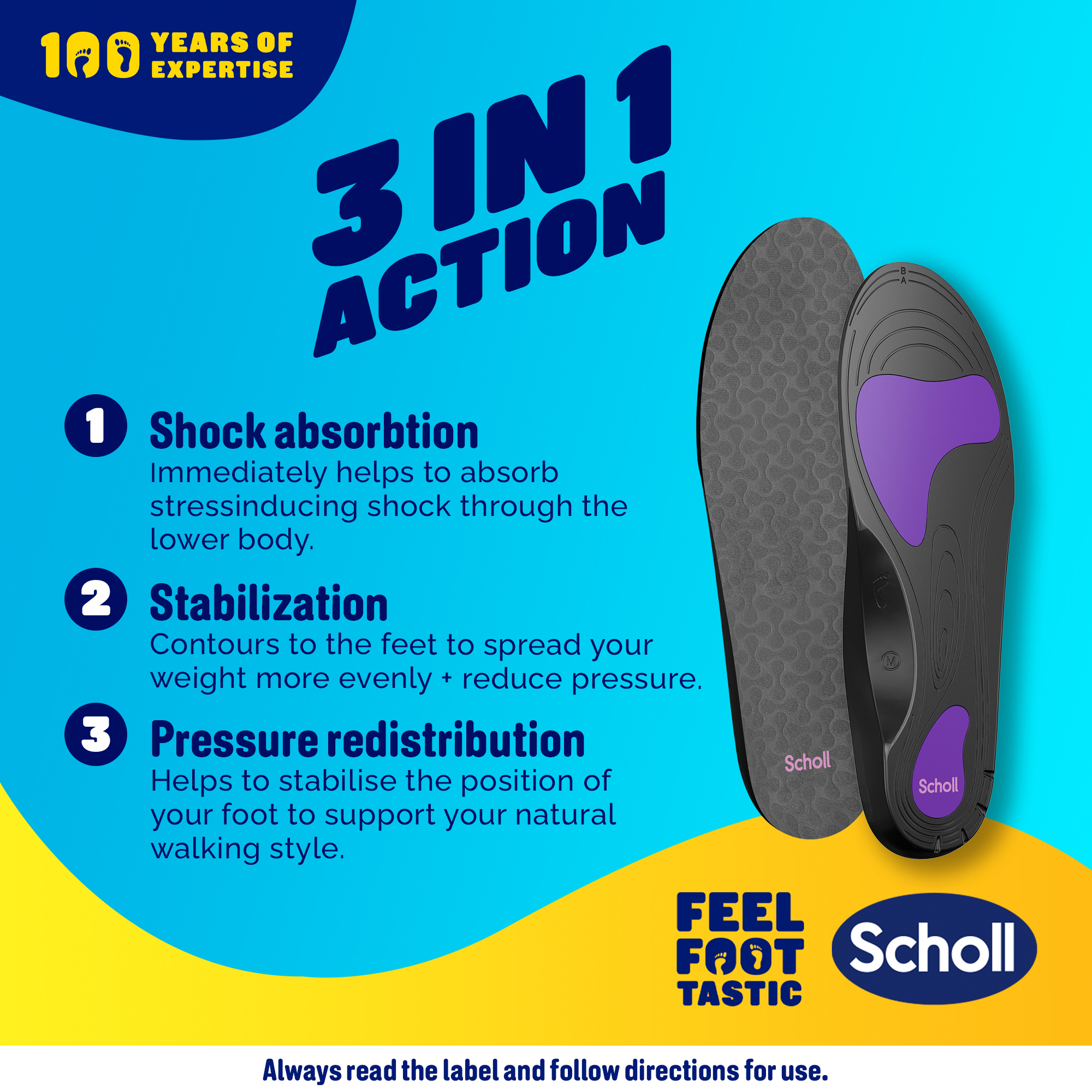 Scholl In Balance Pain Relief Plantar Fasciitis Orthotics - Medium 1 pair - Image 4