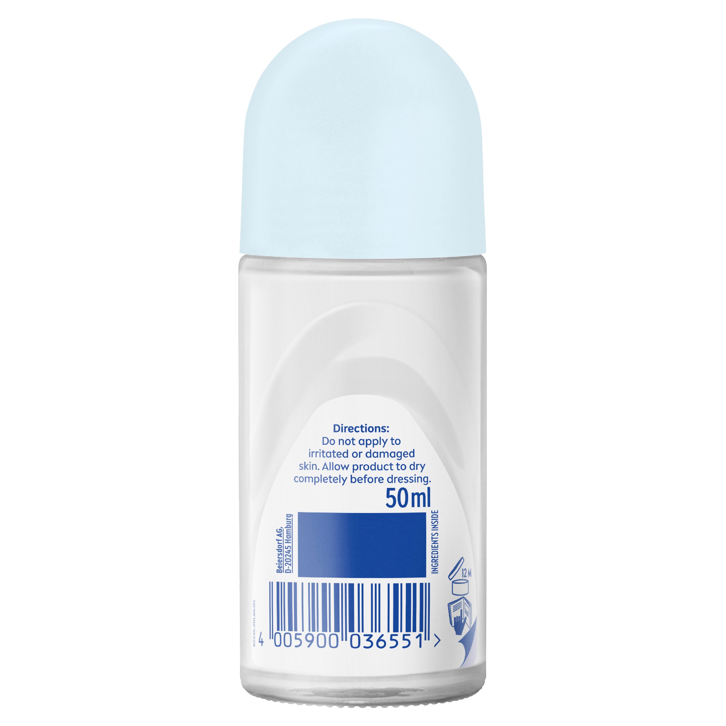 Nivea Deodorant Roll On Invisible Black & White Pure 50ml - Image 2