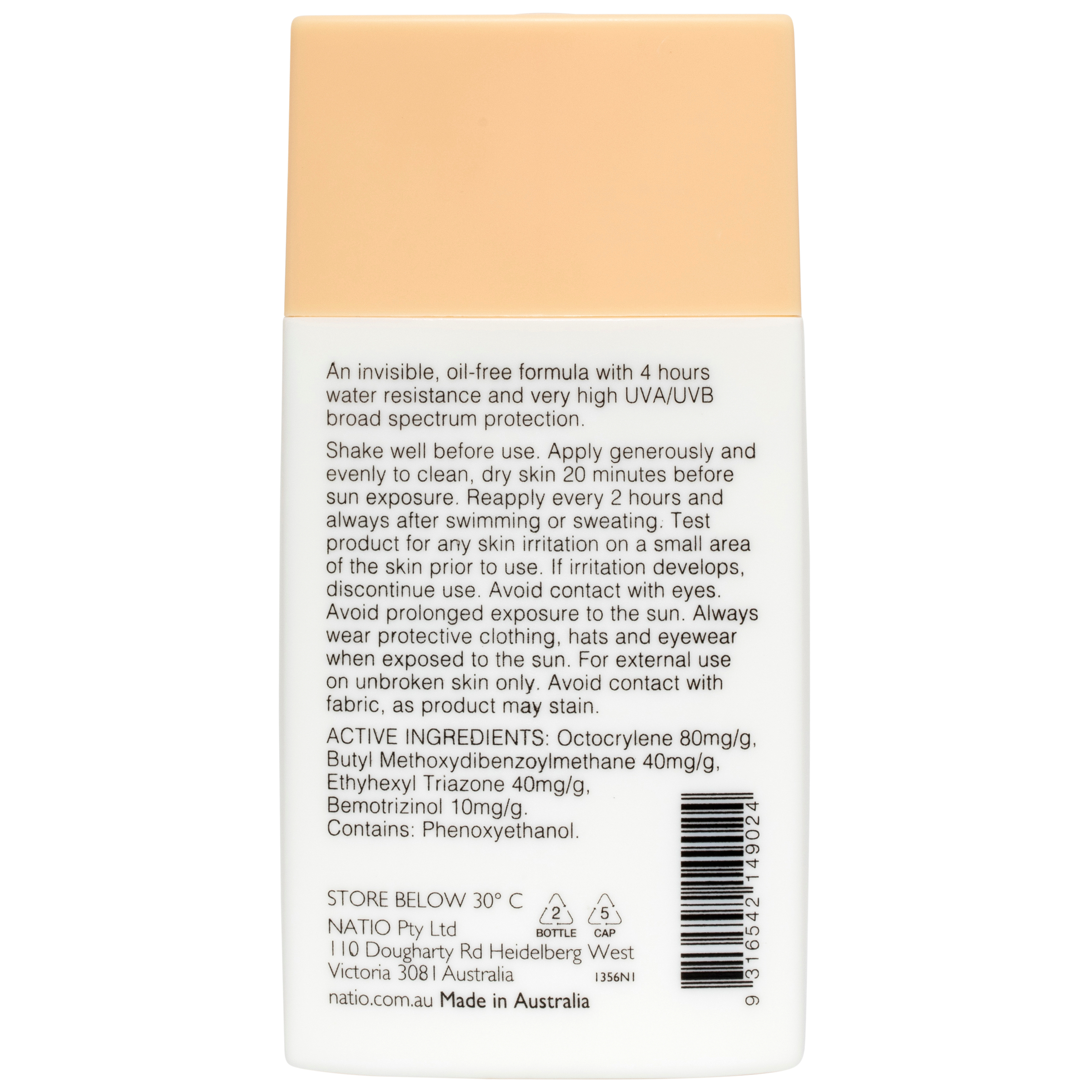 Natio Invisible Fluid Sunscreen SPF 50+ 60ml - Image 2