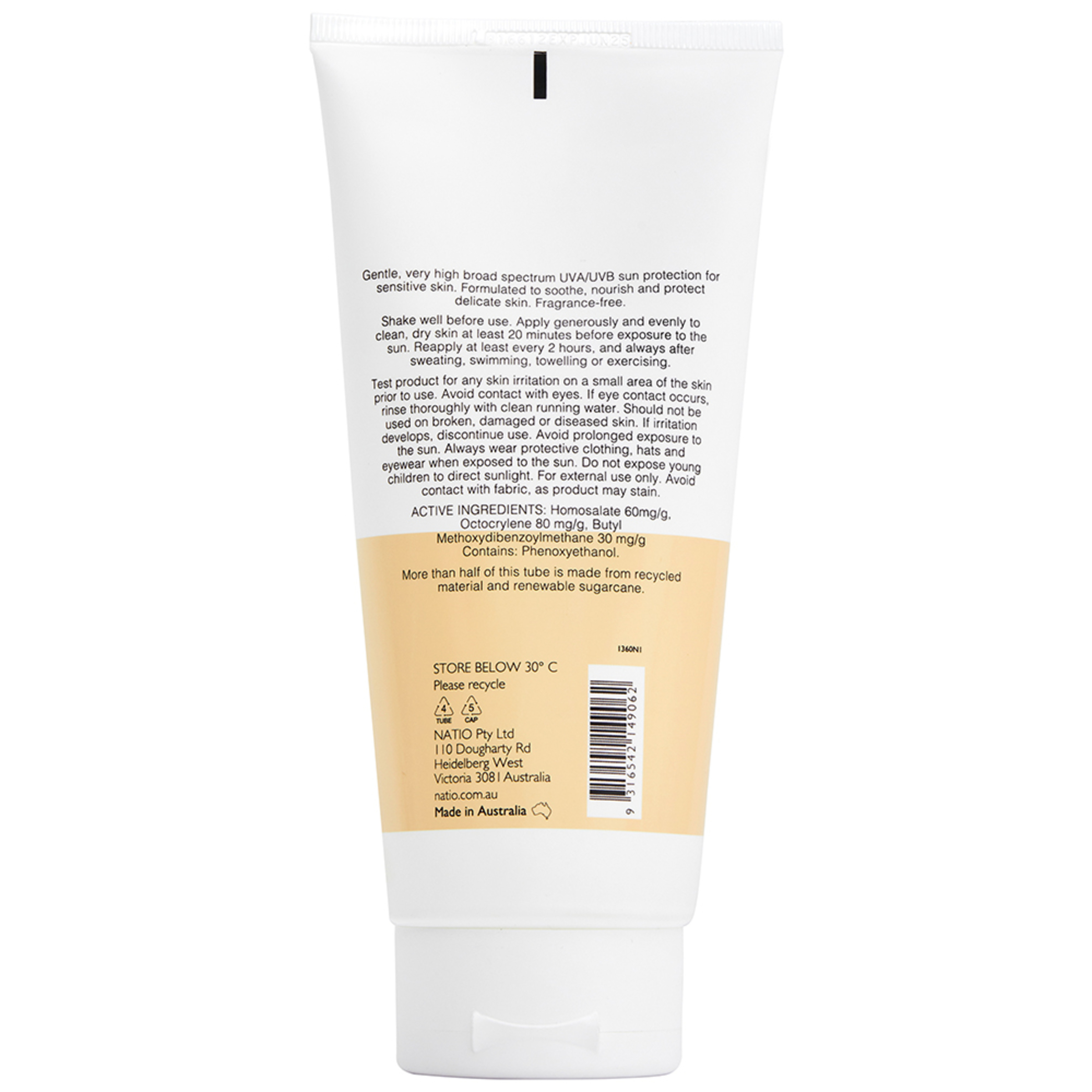 Natio Sensitive Skin Sunscreen SPF 50+ 200ml - Image 2