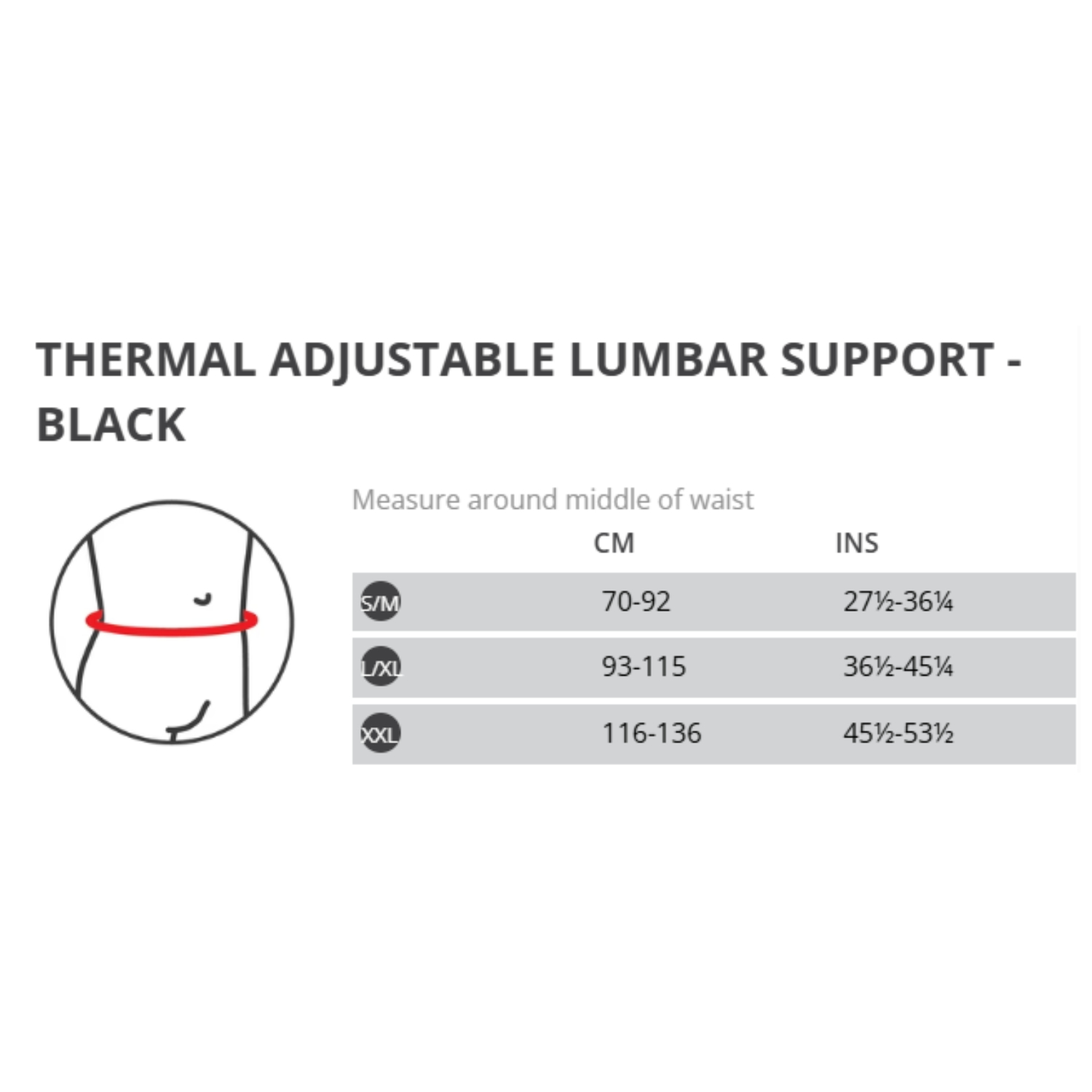Thermoskin Thermal Lumbar Support Black S/M 1 unit - Image 4