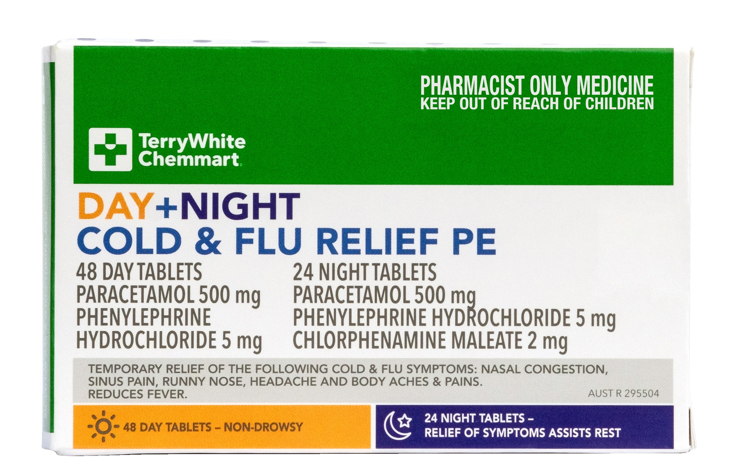 TerryWhite Chemmart Cold & Flu Relief Day & Night PE 72 tablets - Image 1