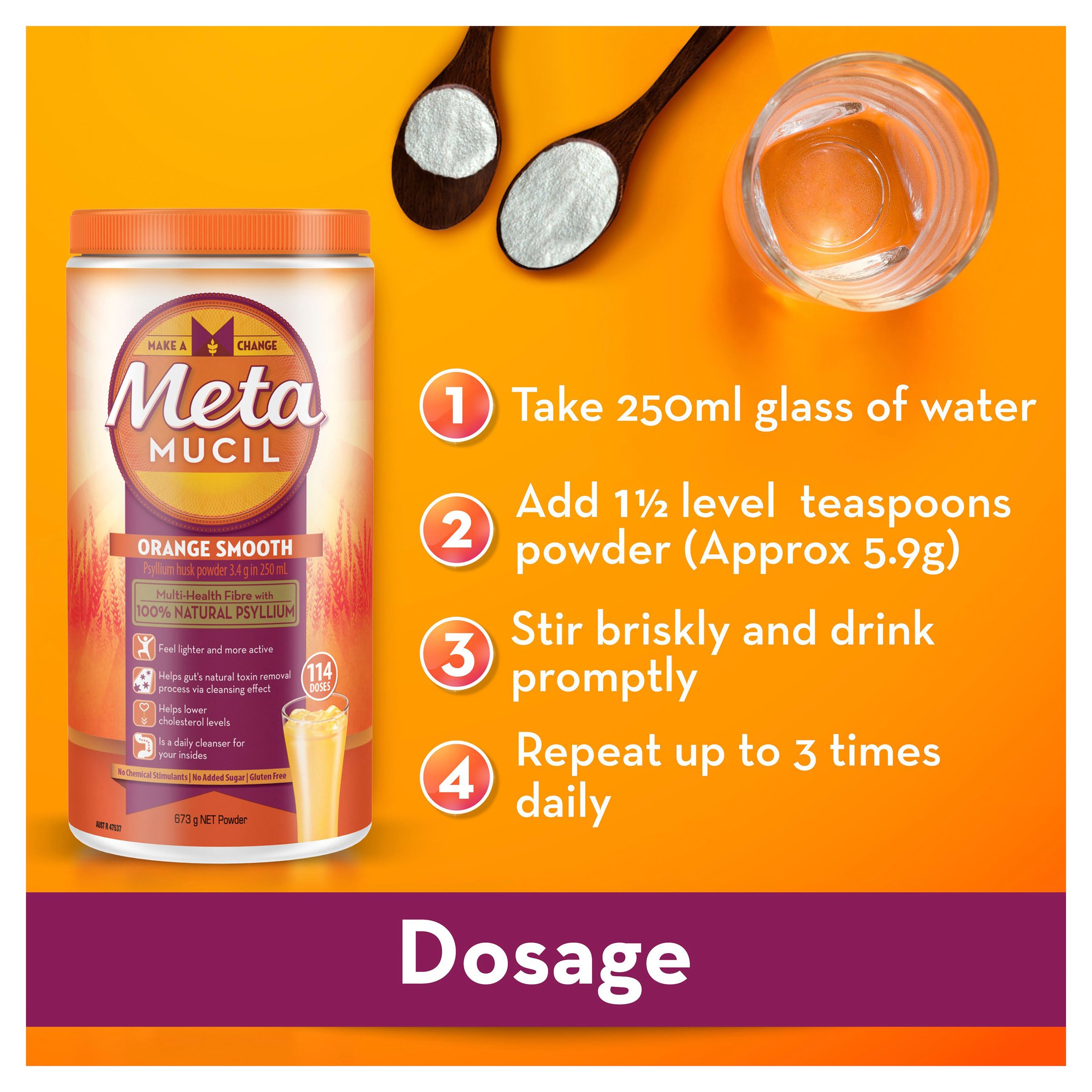 Metamucil Powder Smooth Orange 114 doses - Image 4