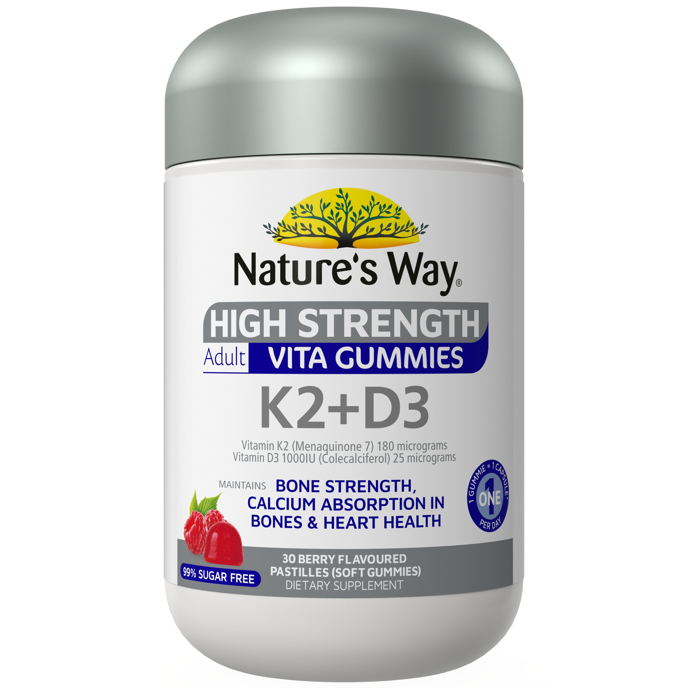 Nature's Way High Strength Adult Vita Gummies K2+D3 - 30 pastilles - Image 1