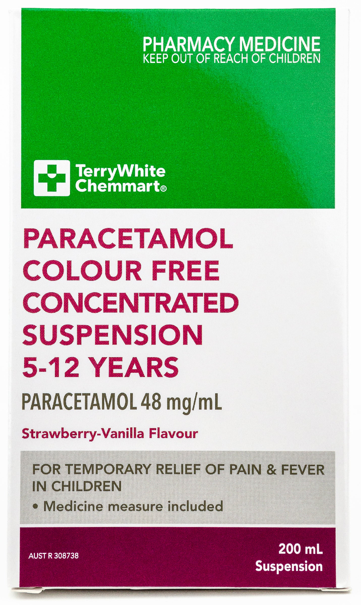 TerryWhite Chemmart Paracetamol Colour Free Suspension 5-12 Years - 200ml