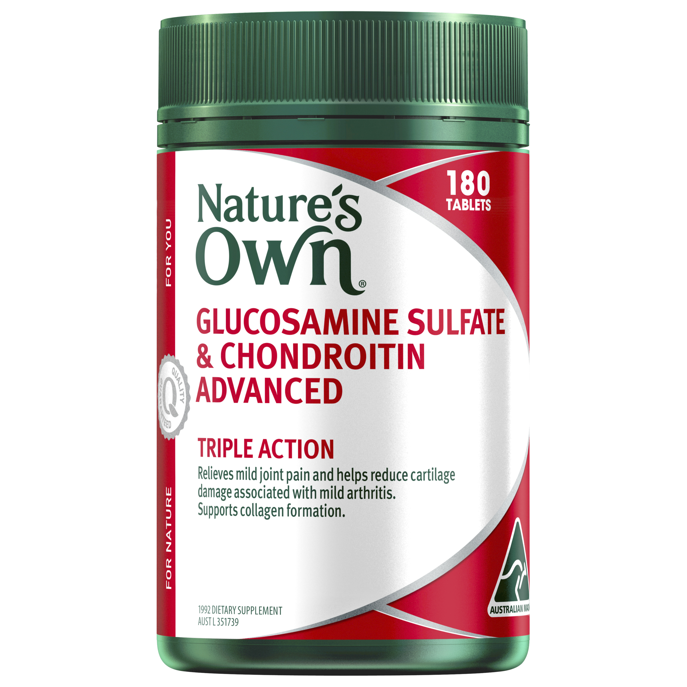 Nature's Own Glucosamine Sulfate & Chondroitin Advanced 180 tablets - Image 1