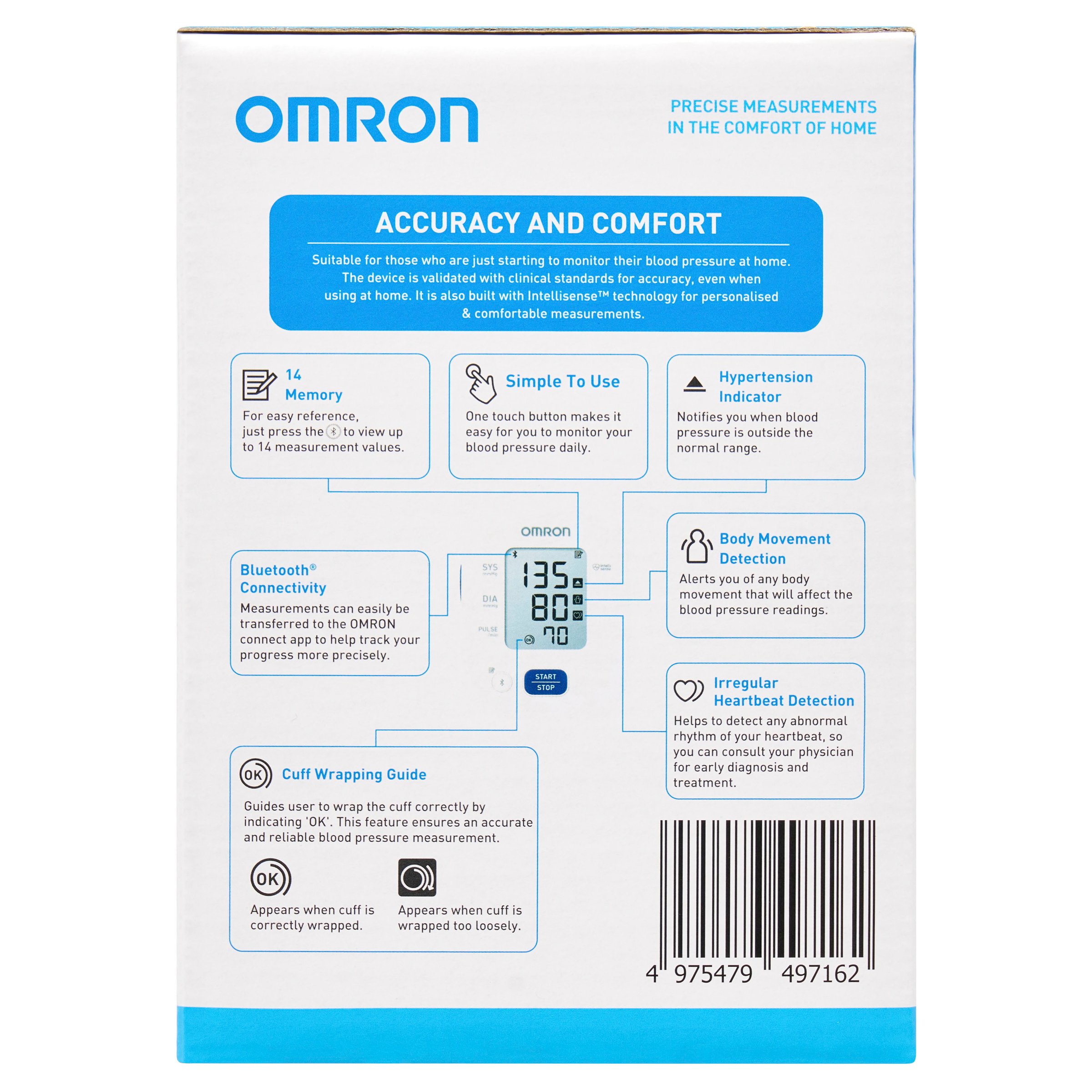 Omron BPM HEM7142T2 Med-Cuff 1 each - Image 3