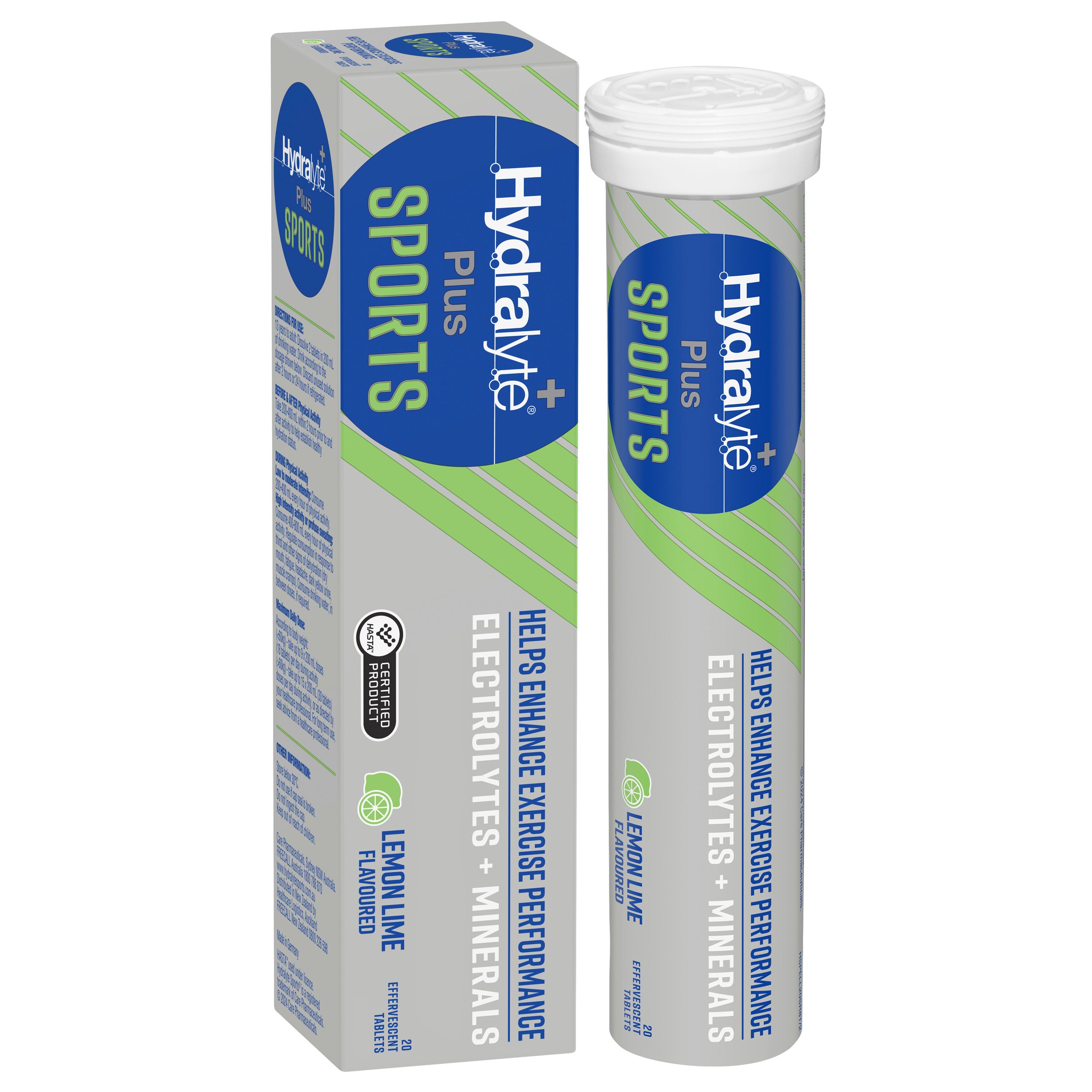 Hydralyte Plus Sports Effervescent Lemon Lime 20 tablets - Image 6