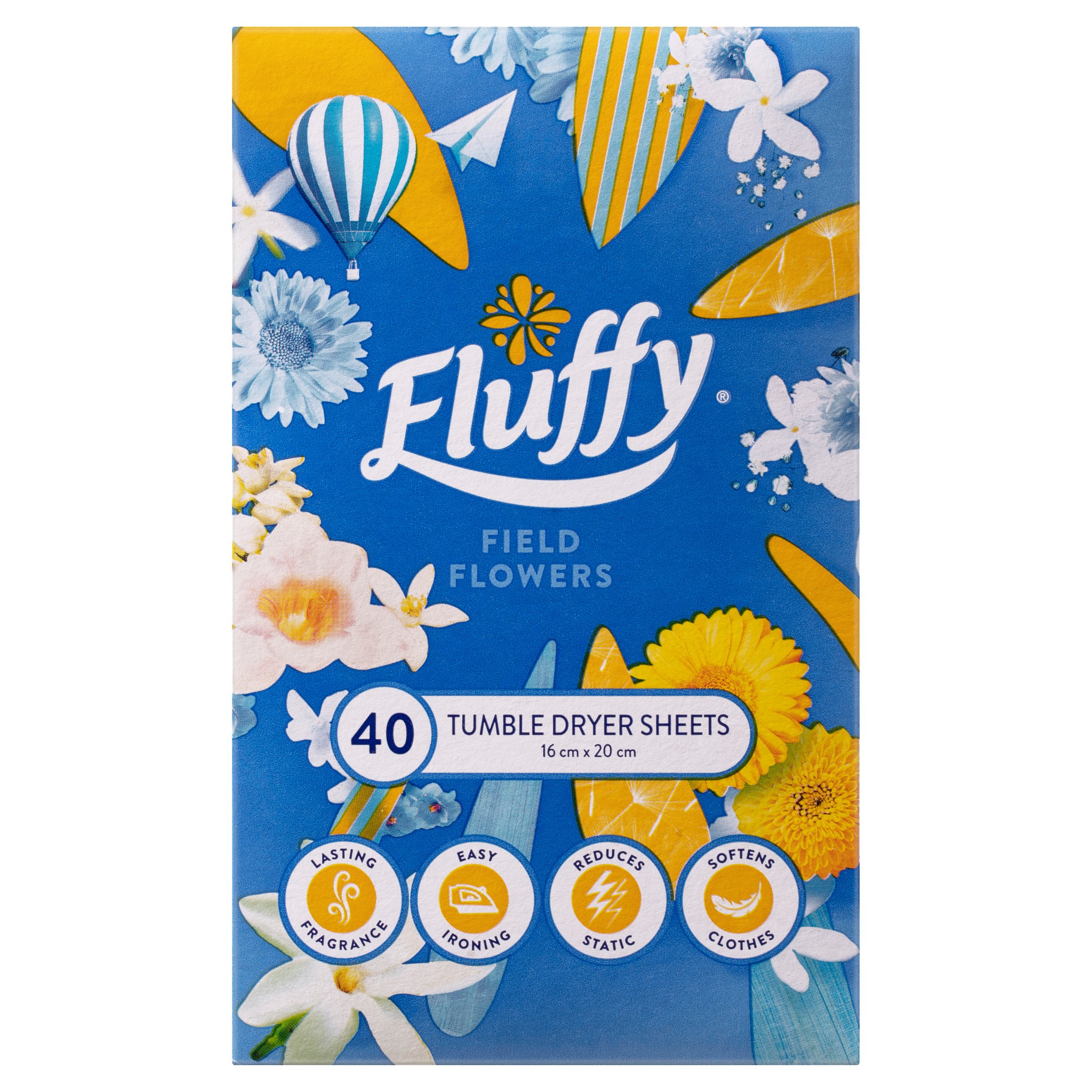 Fluffy Dryer Sheets Field Flowers 40 pack - Image 1