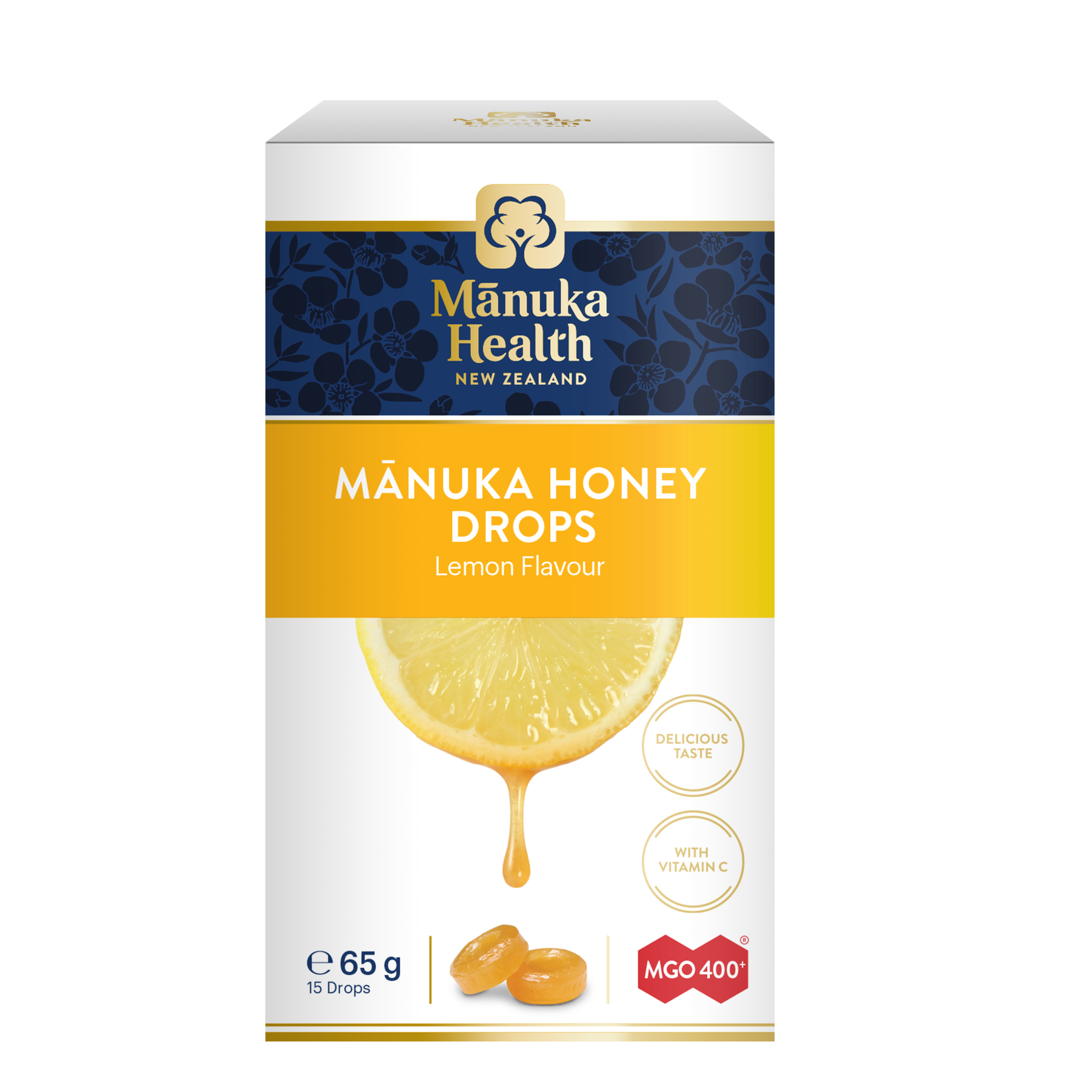 Manuka Health MGO 400+ Honey & Lemon Lozenge 15 pack - Image 1
