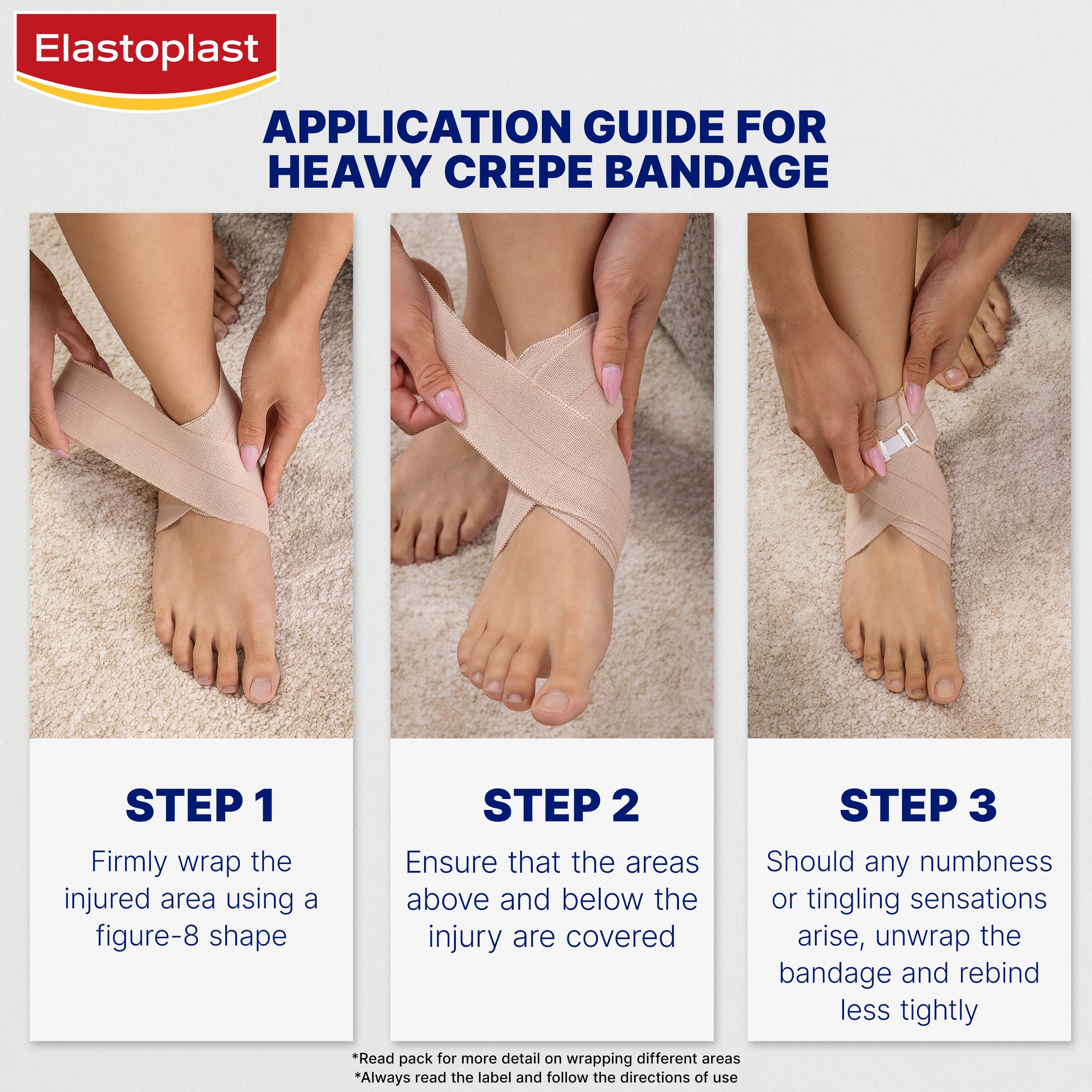 Elastoplast Crepe Bandage Heavy Weight 7.5cm X 2.3m Tan - 1 roll - Image 8