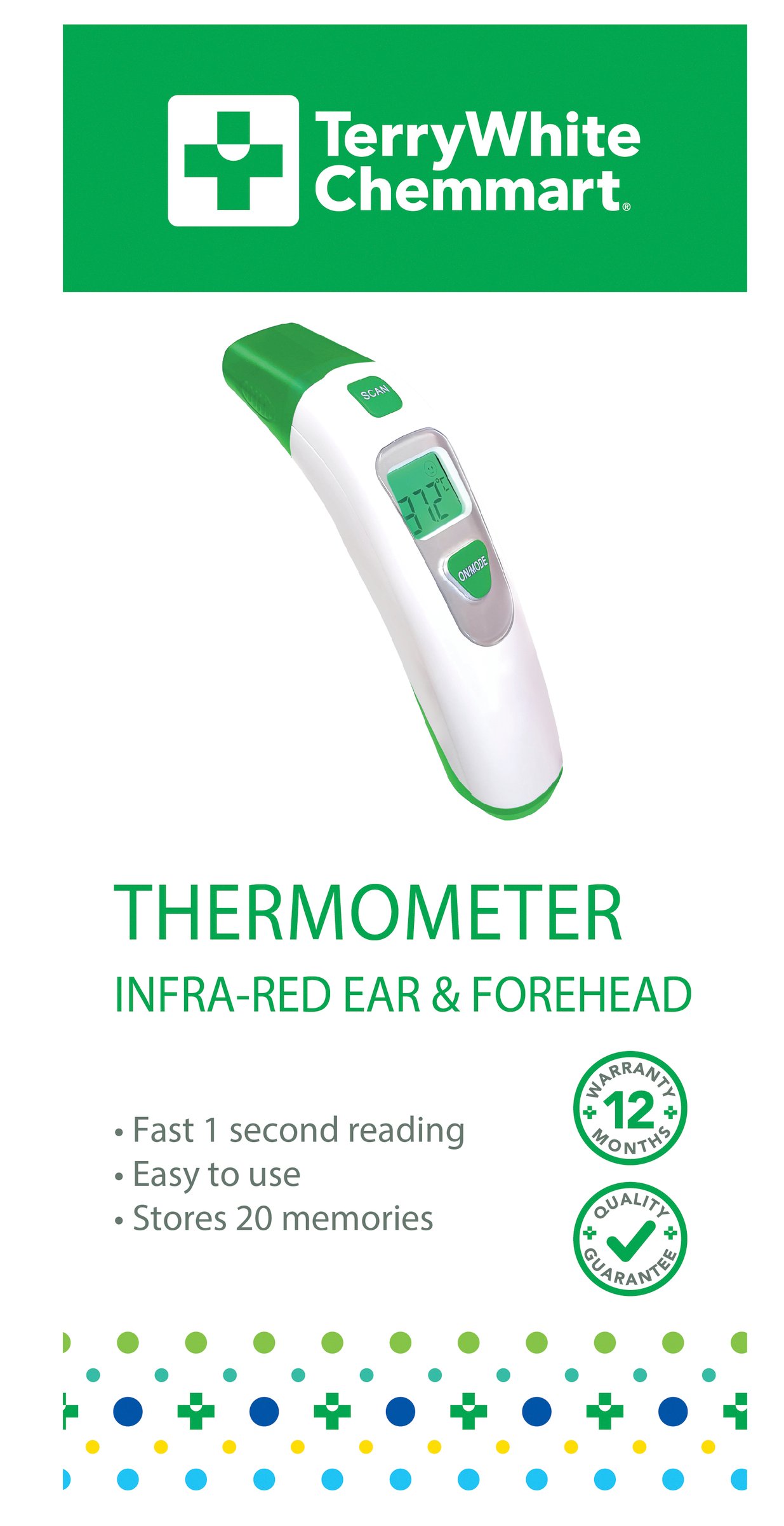 TerryWhite Chemmart Thermometer Infra-red Ear & Forehead - 1 each - Image 1