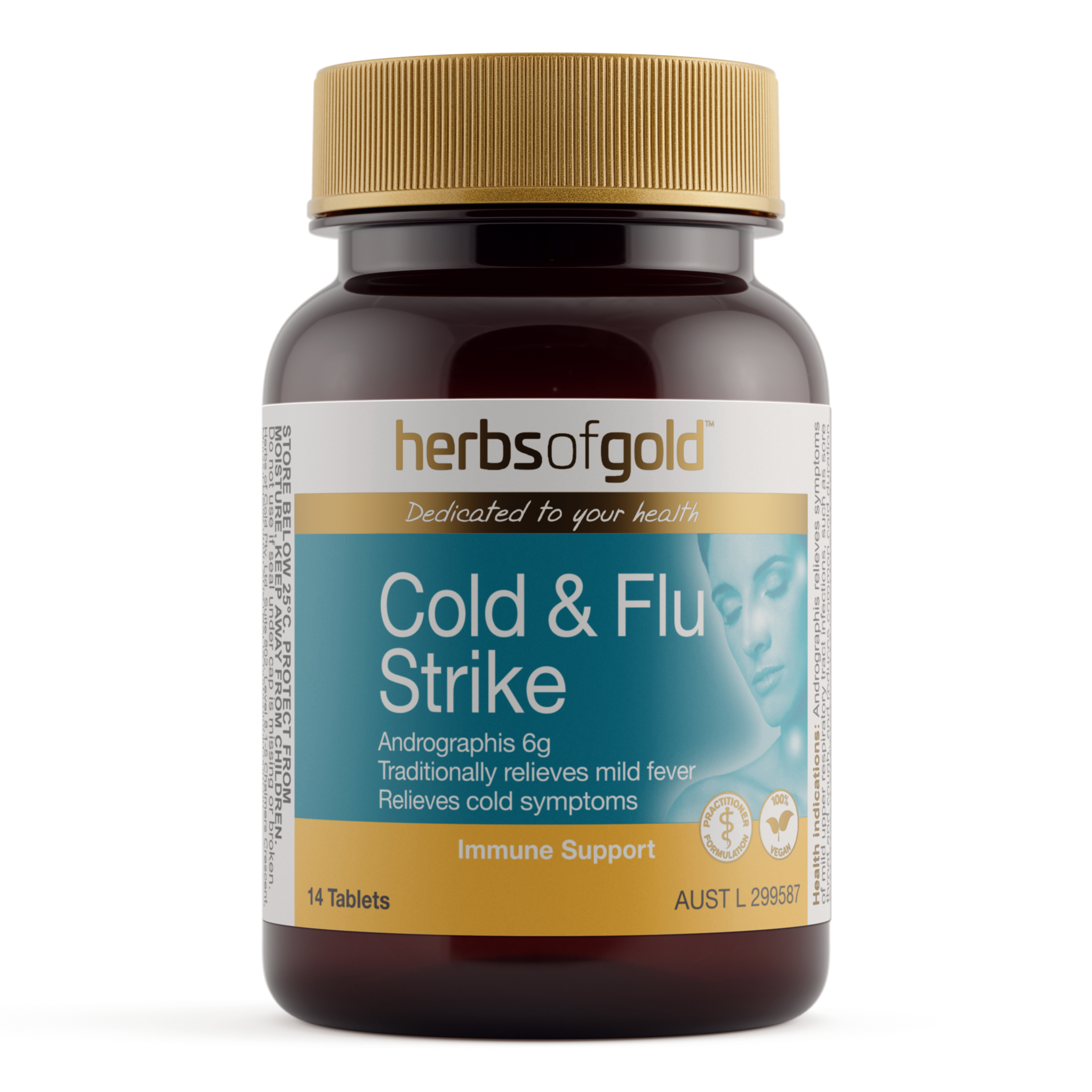 Herbs Of Gold Cold & Flu Strike 14 tablets - Image 1