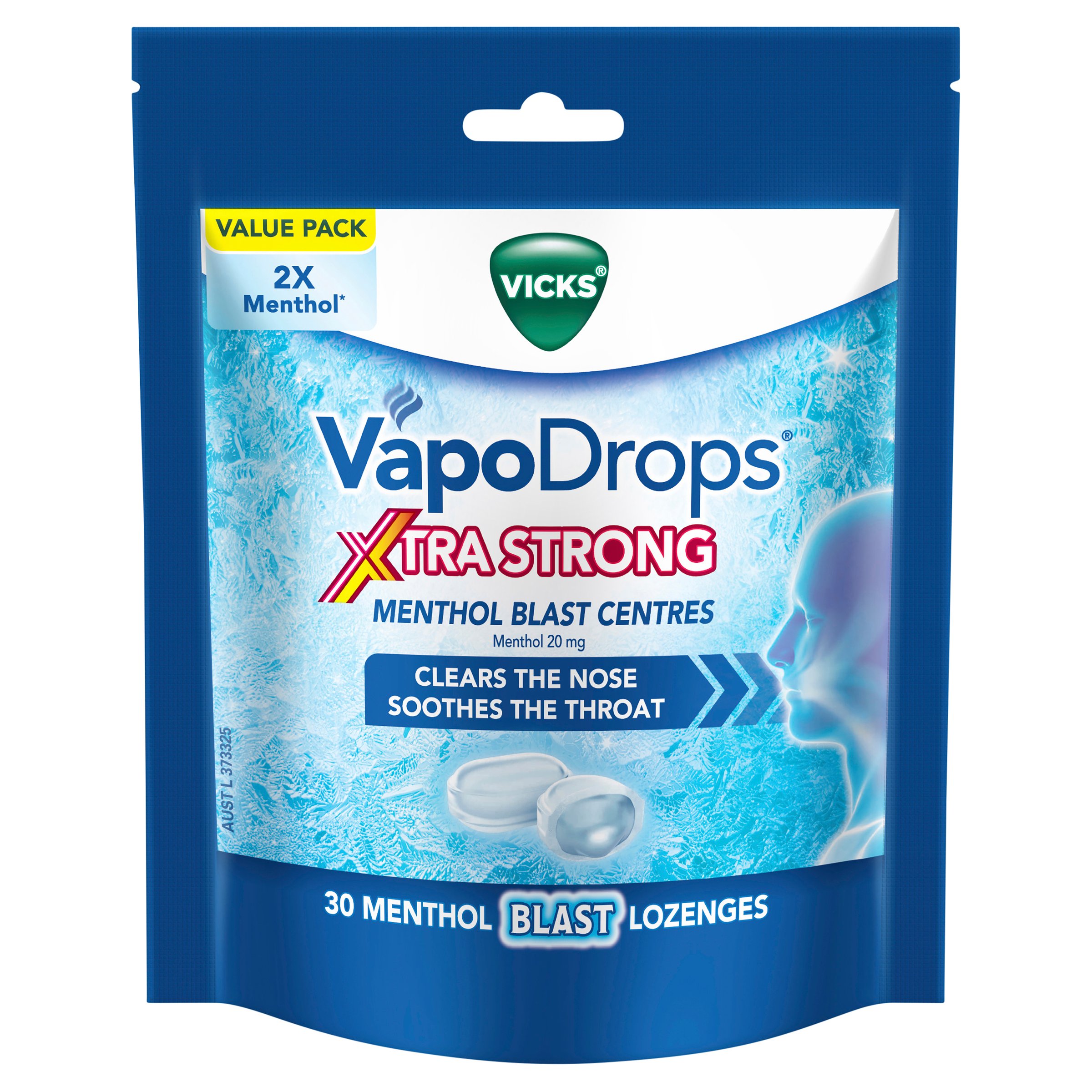 Vicks Extra Strong Menthol Blast Centers 30 lozenges - Image 1