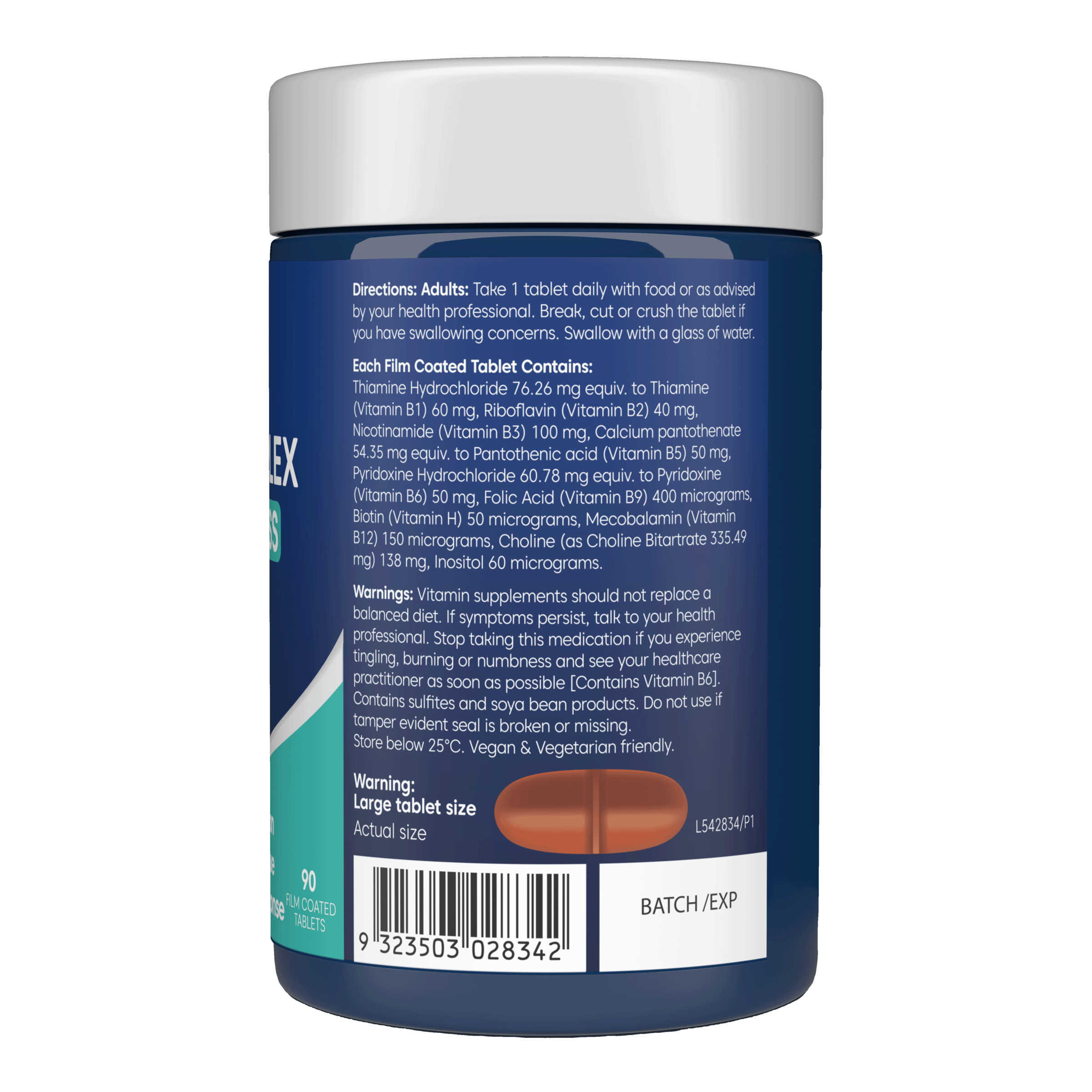 Bioglan Mega B Complex 90 tablets - Image 3