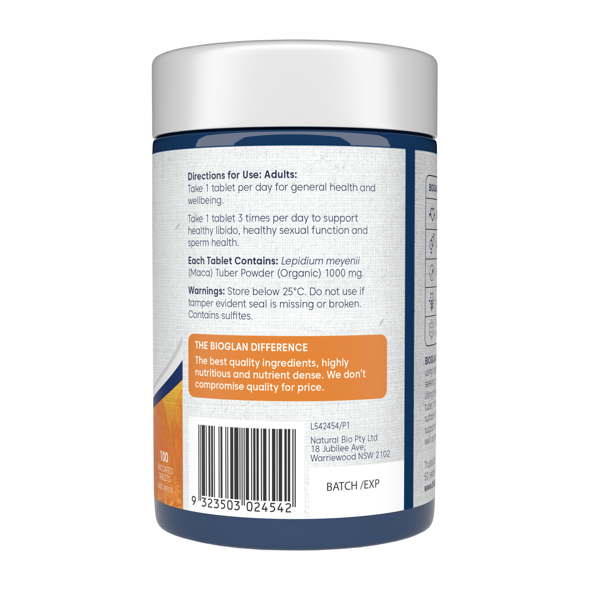 Bioglan Superfoods Maca 100 tablets - Image 2