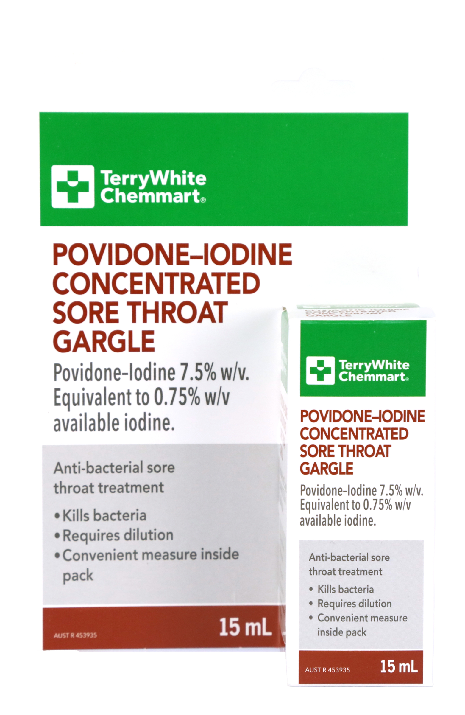 TerryWhite Chemmart Povidone-Iodine Concentrated Sore Throat Gargle 15ml