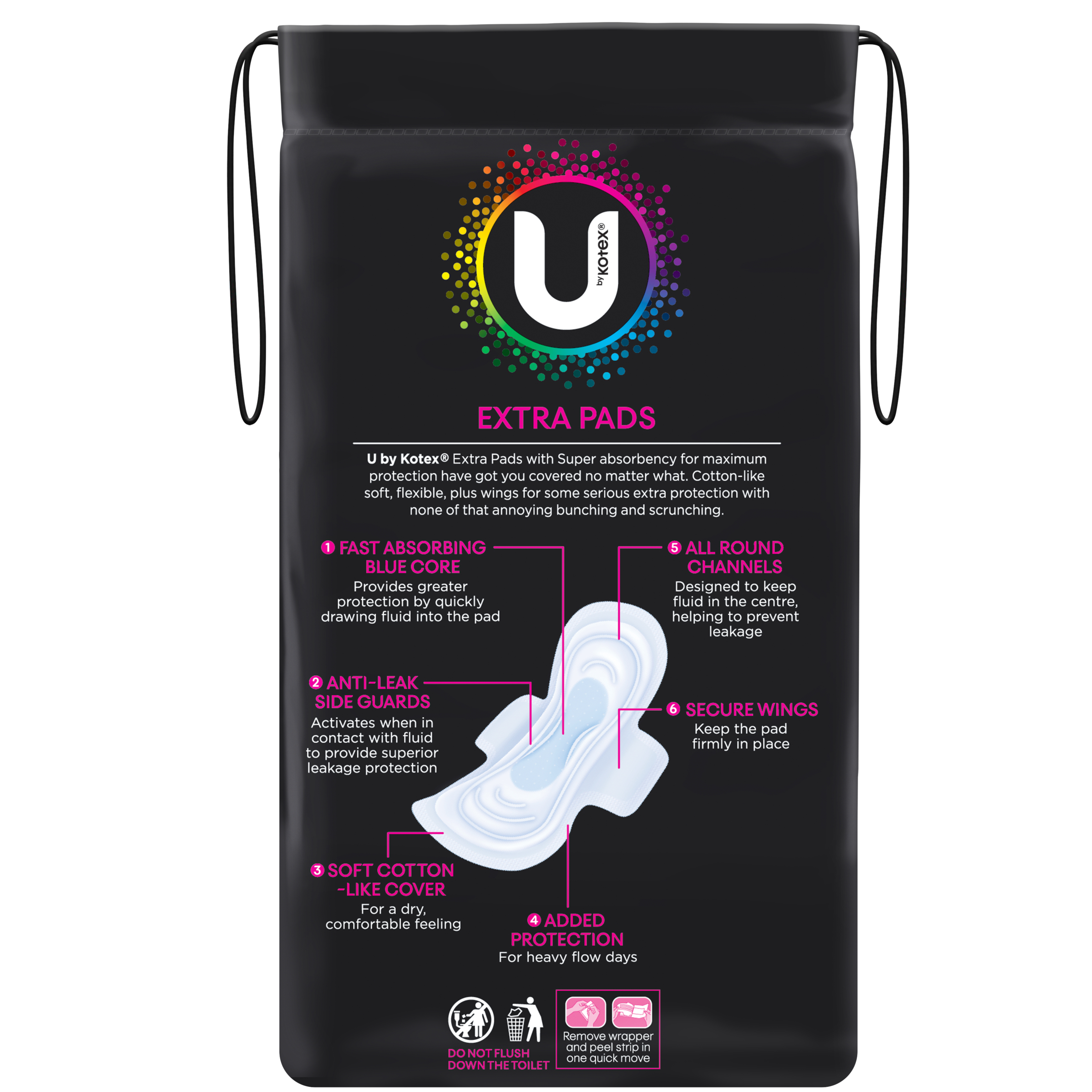 U by Kotex Pads With Wings Super 14 pack - Image 2