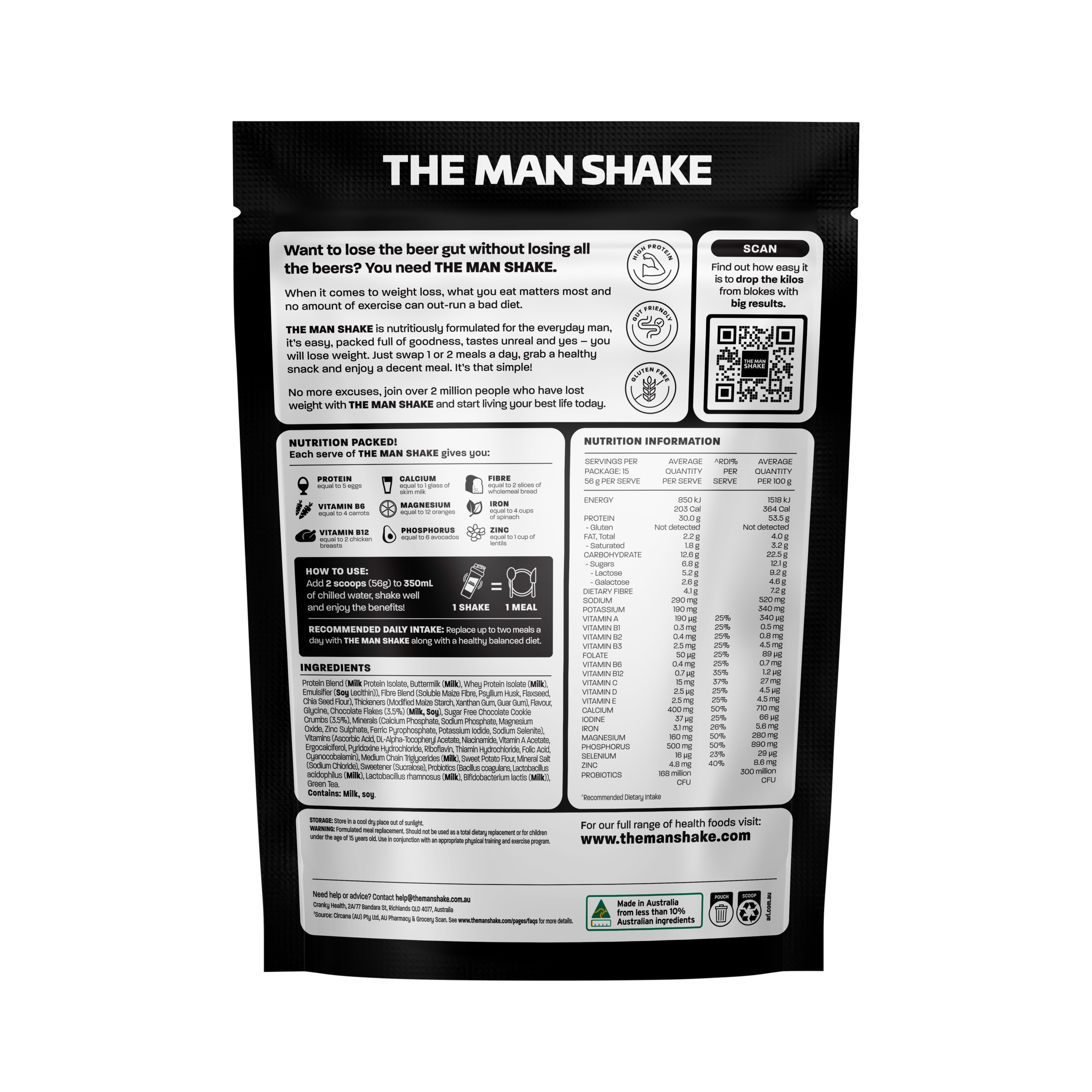 The Man Shake Meal Replacement Choc Chip Cookie Dough 840g - Image 2
