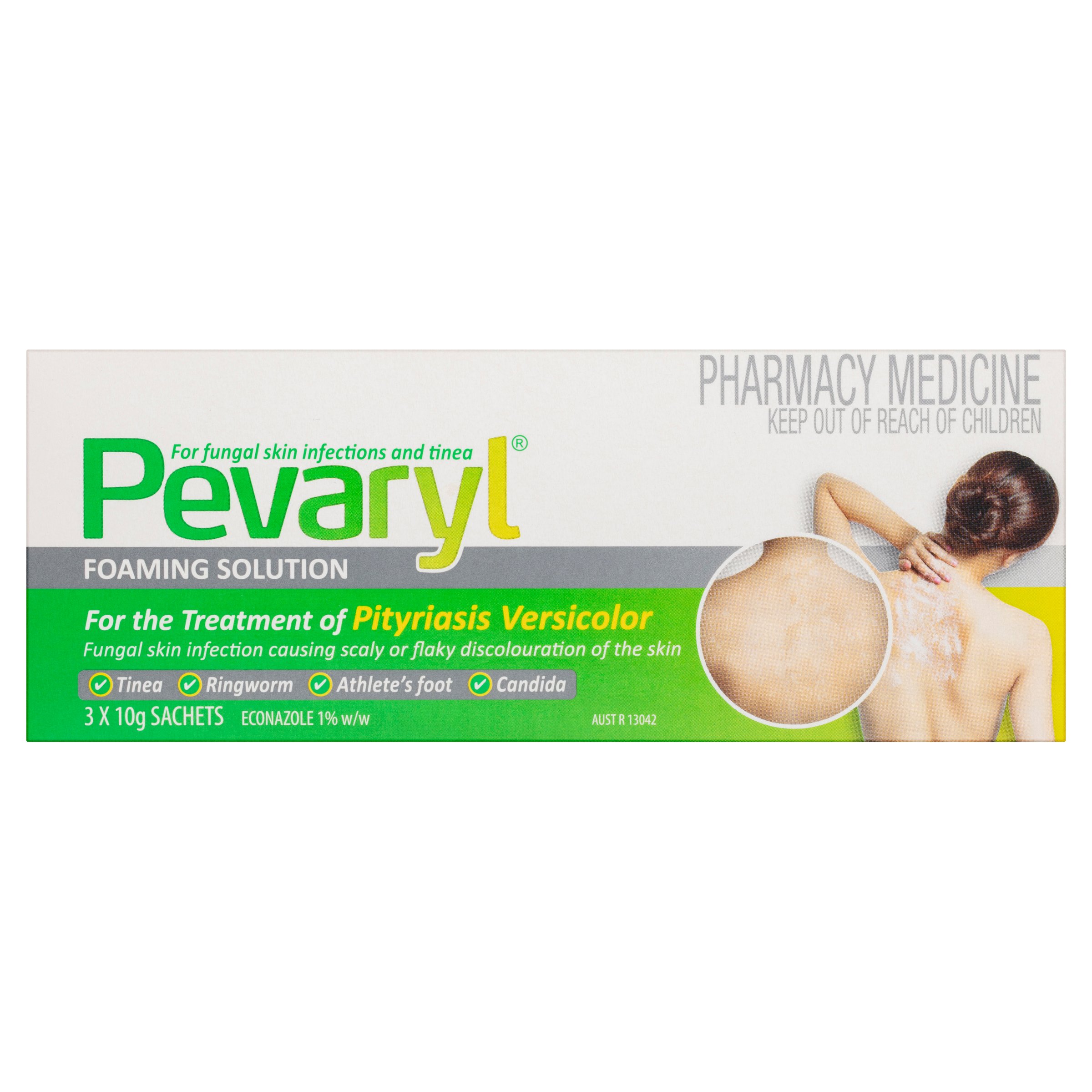 Pevaryl Foaming Solution 1% - 3 sachets - Image 5