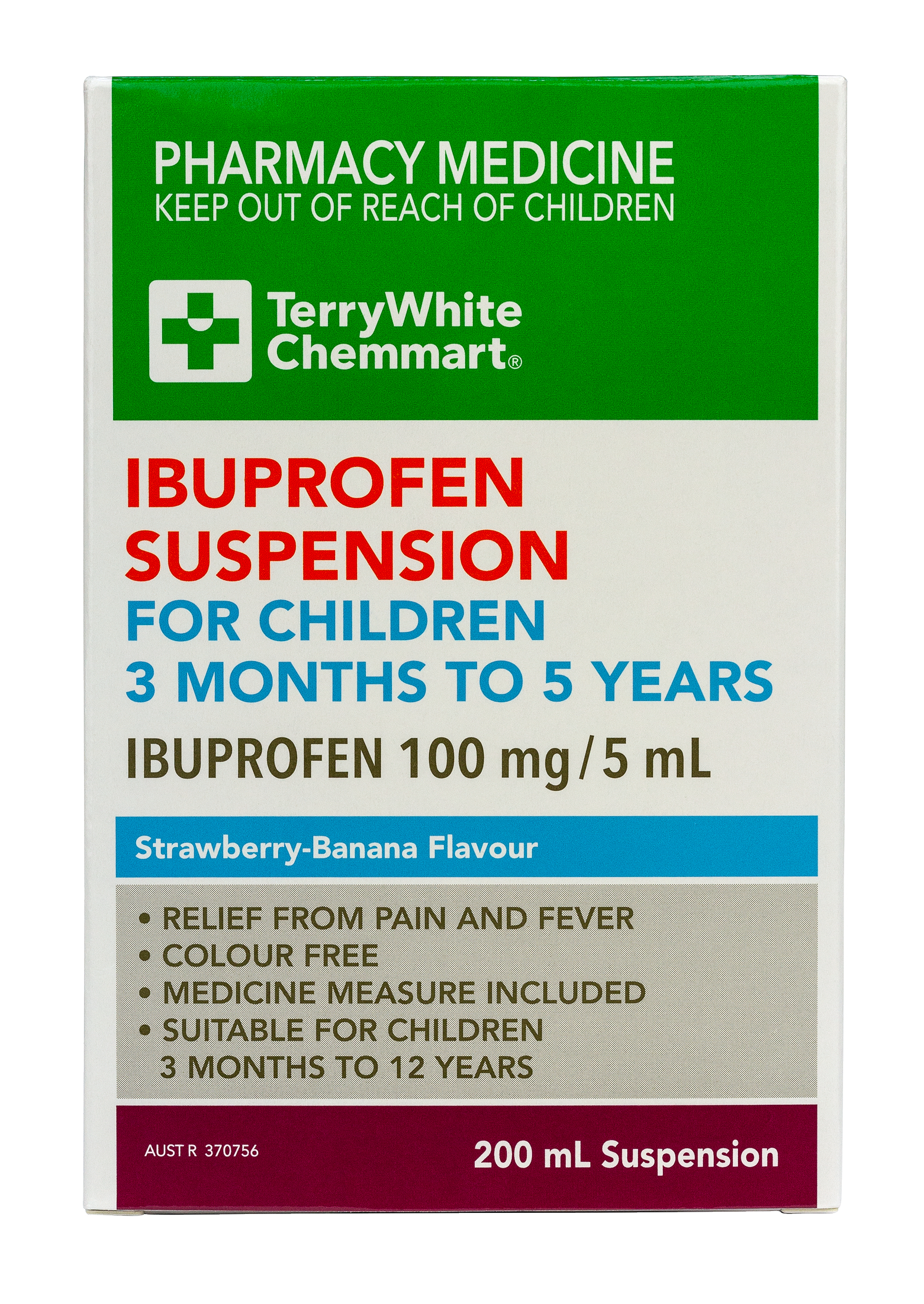 TerryWhite Chemmart Ibuprofen Suspension For Children 3 Months To 5 Years - 200ml