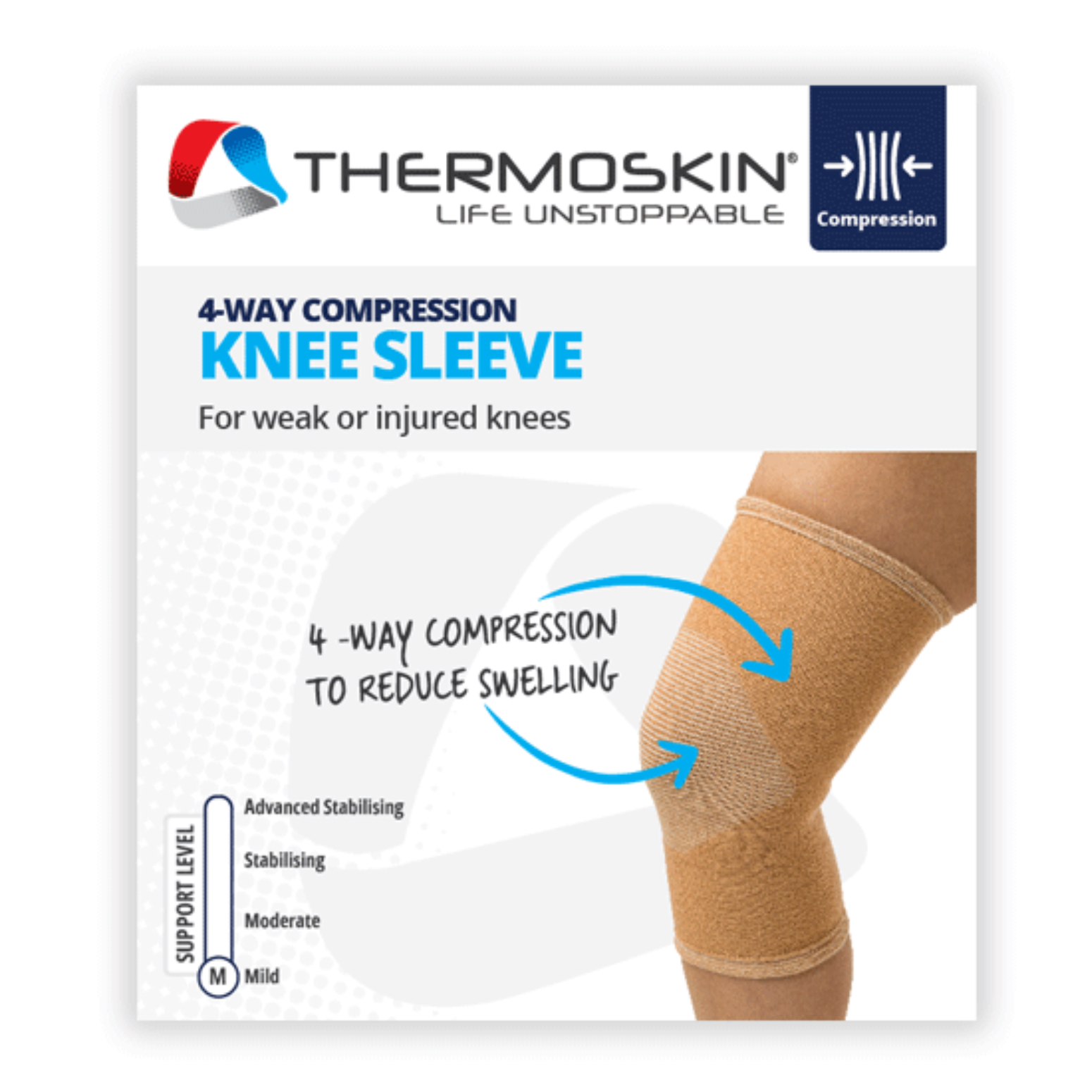 Thermoskin Elastic Support Knee 4 Way 84609 Medium 1 each - Image 2