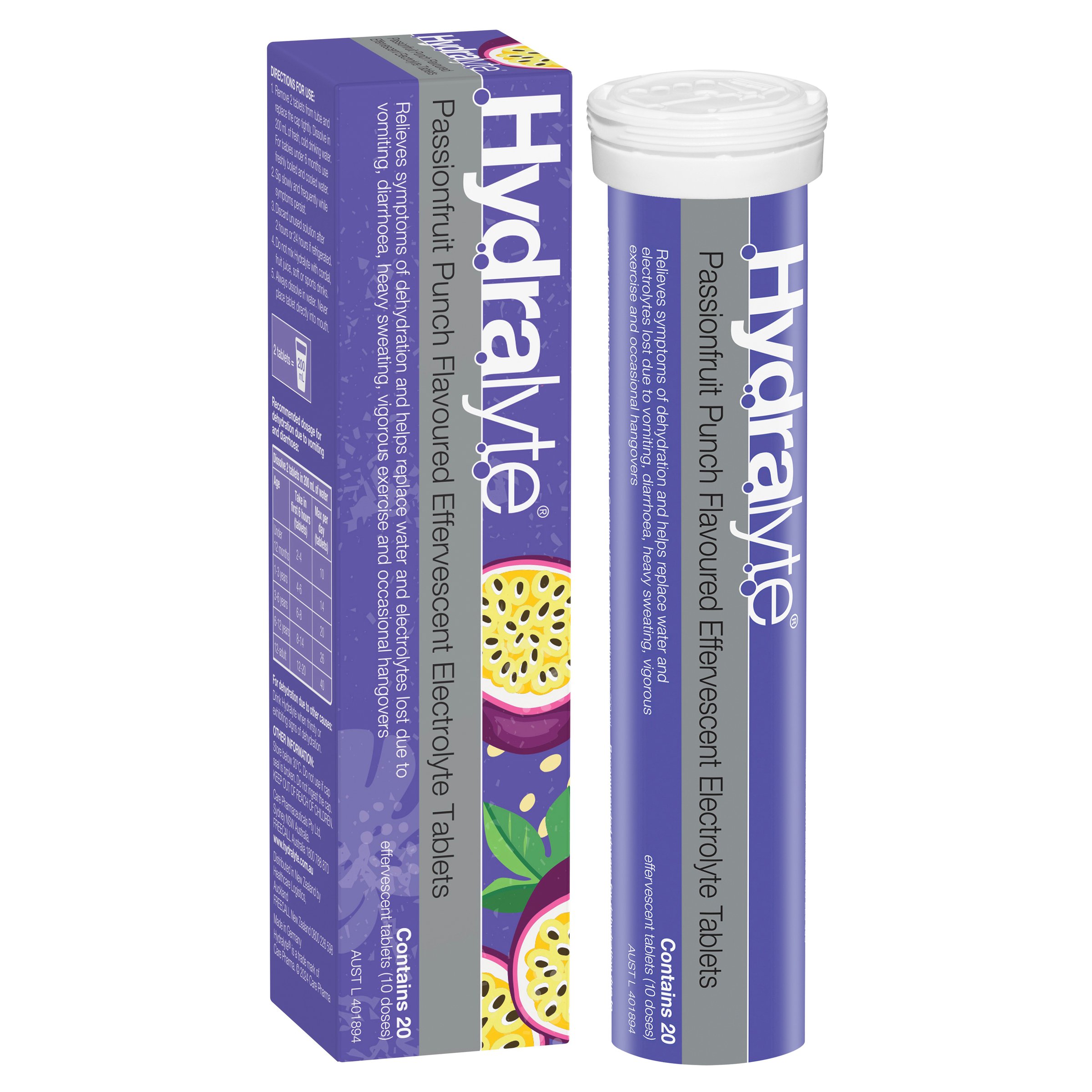 Hydralyte Effervescent Passionfruit Punch 20 tablets - Image 14