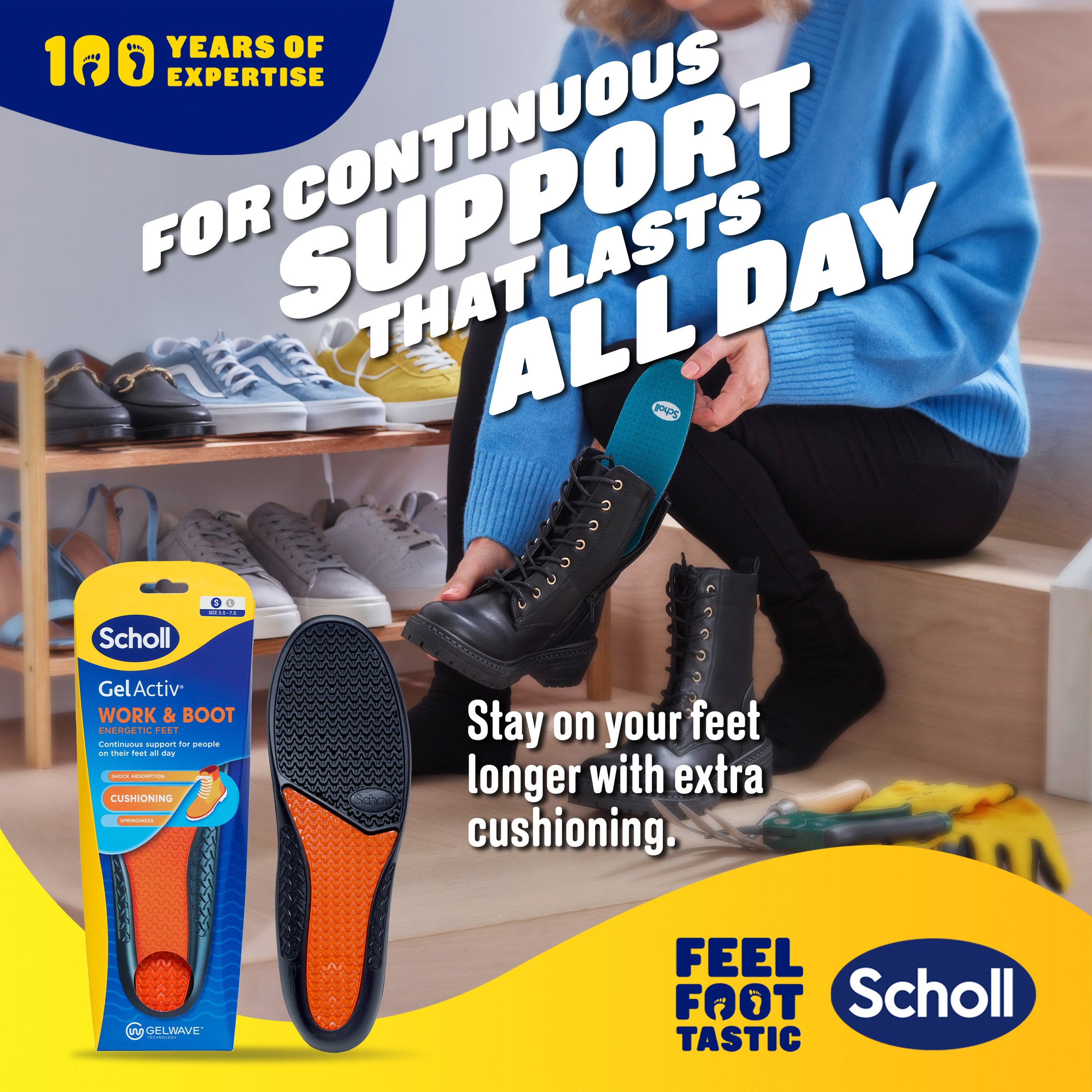Scholl Gel Activ Insole Work & Boot Small 1 each - Image 11